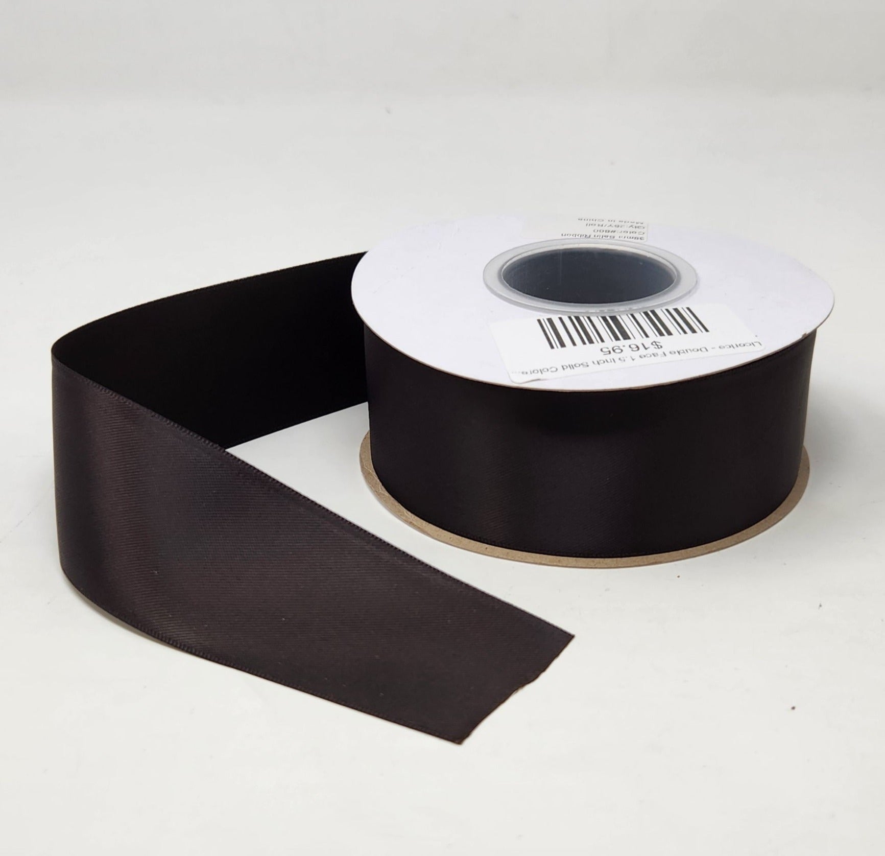 Licorice - Double Face 1.5 inch Solid Colored Ribbon