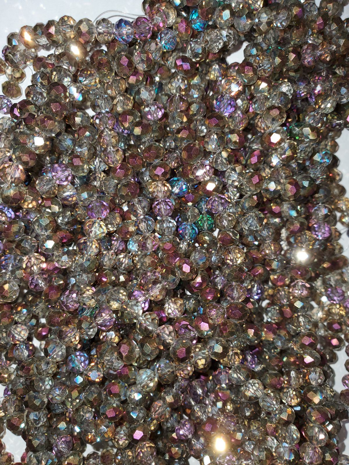 6mm Rondelle Glass Bead - Crystal Earth