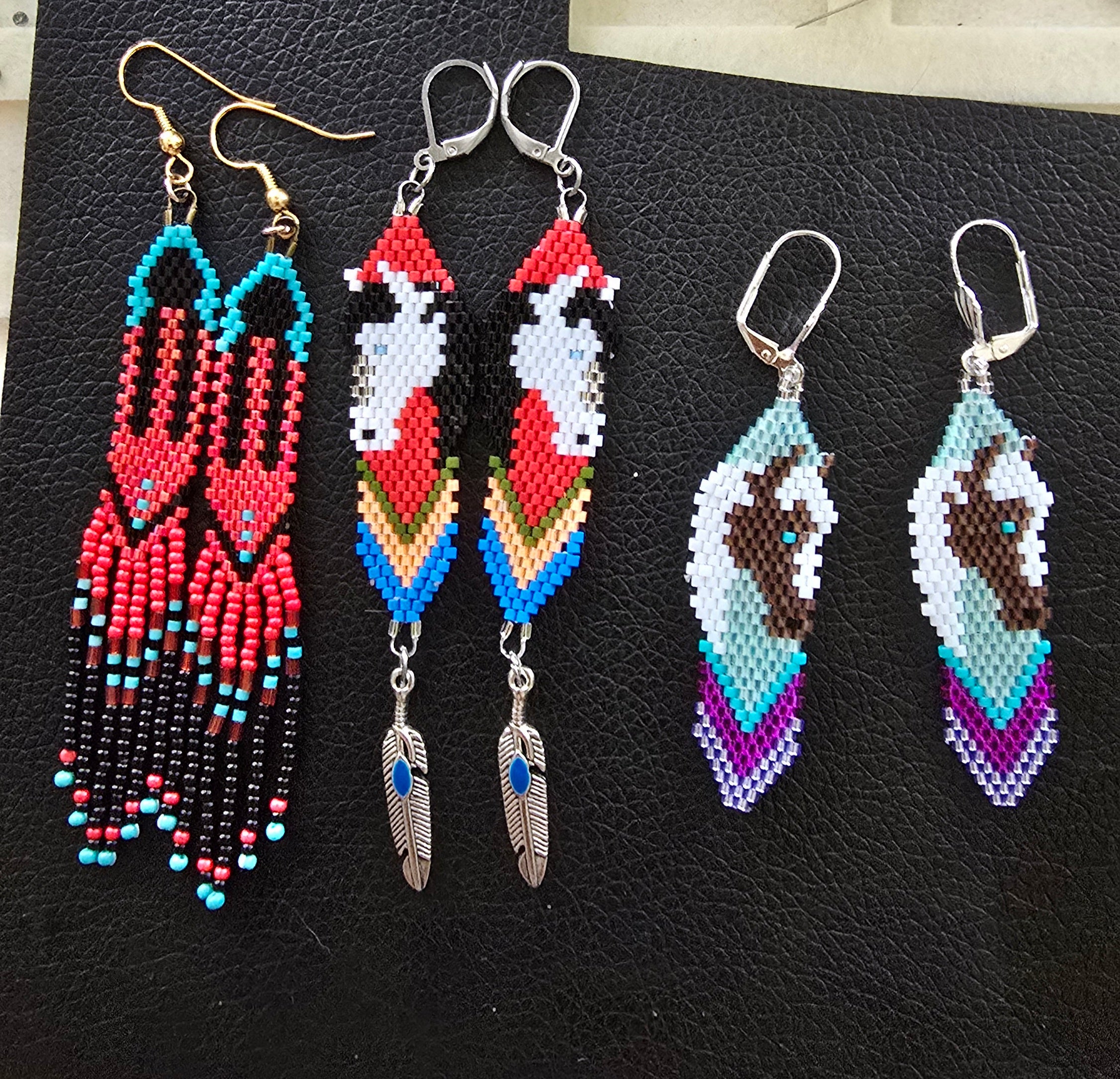 Madeline Desjarlais Horse Feather Earrings