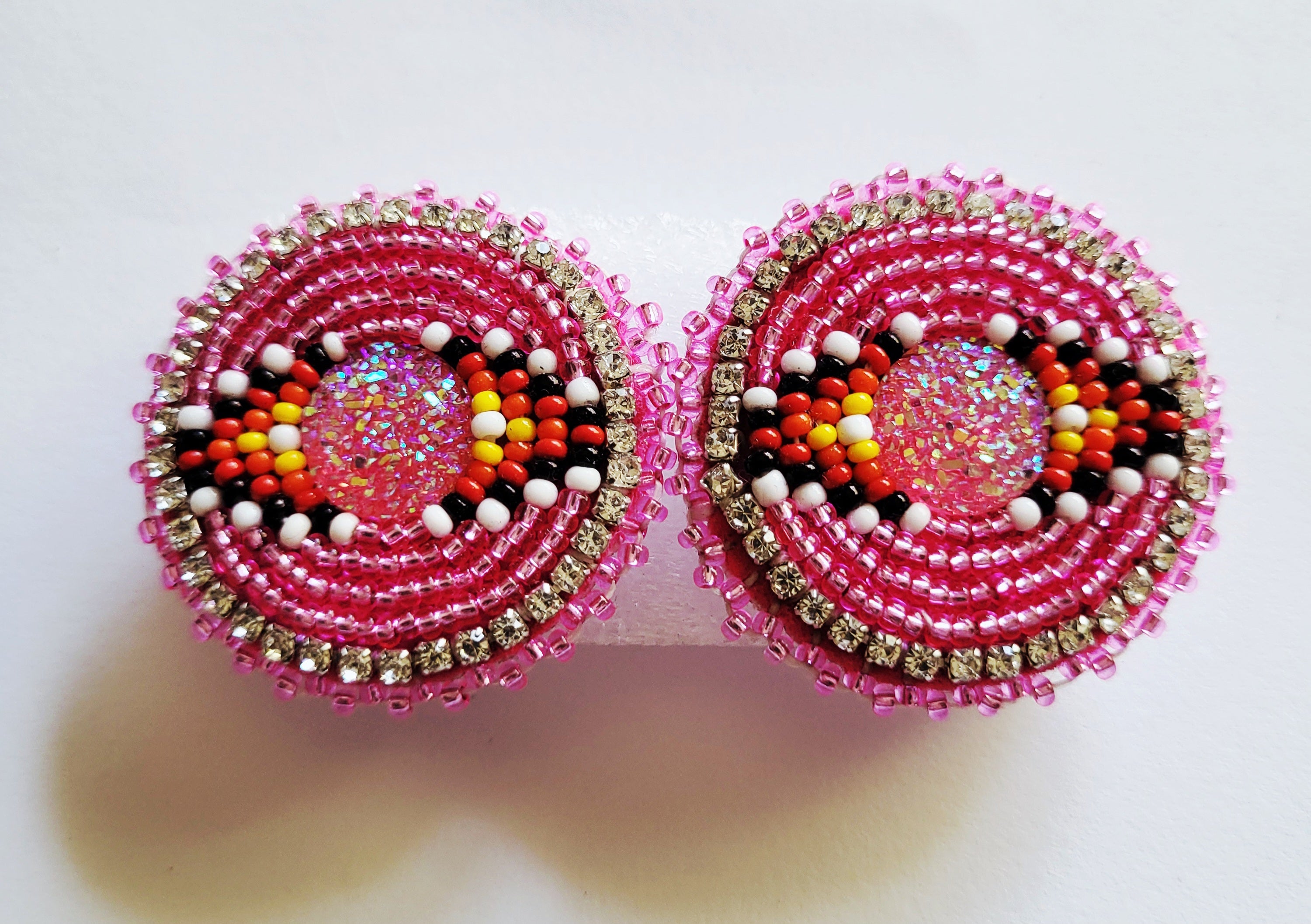Danielle Redgun Pink Round Earrings