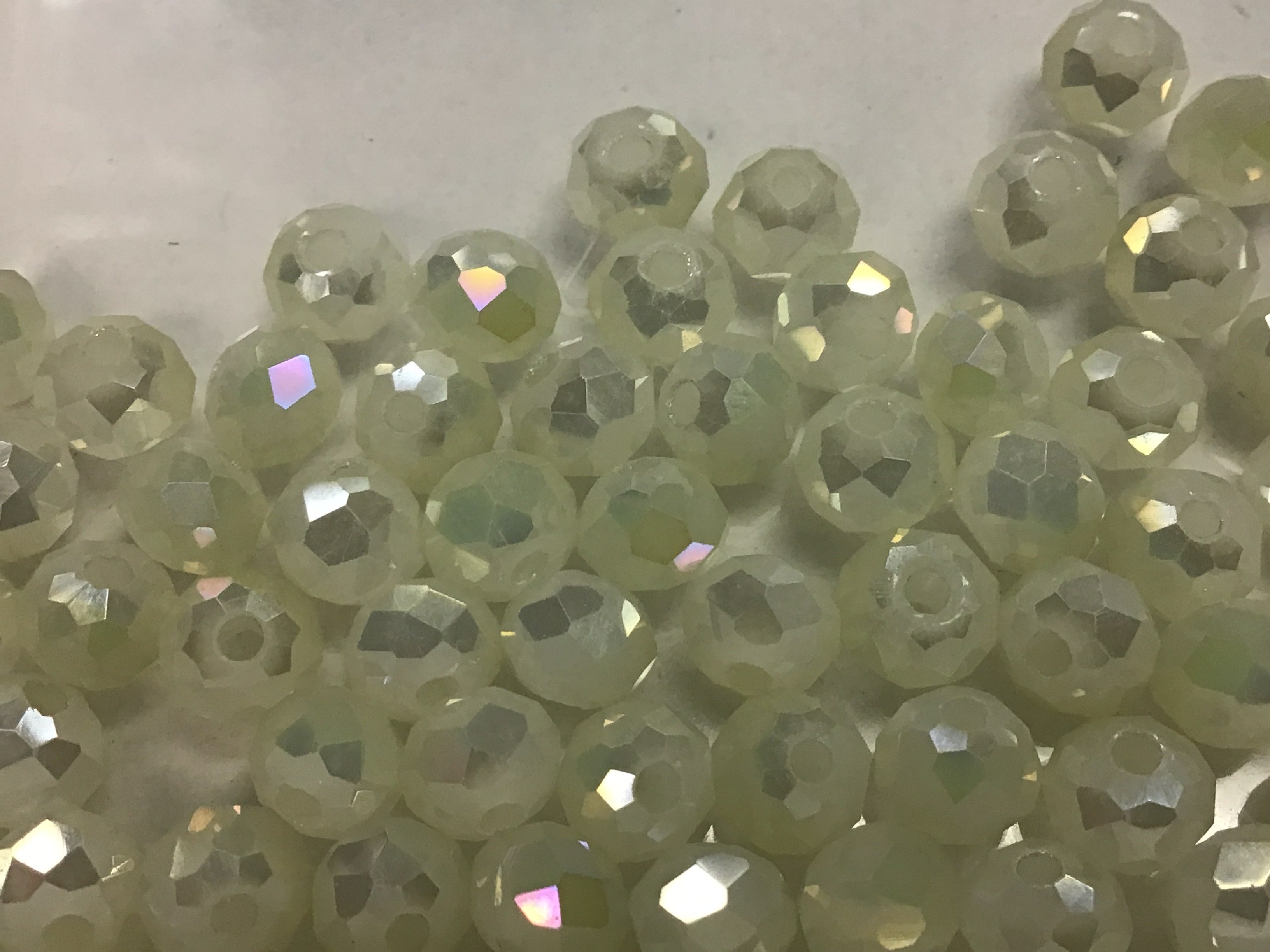 6mm Rondelle Glass Bead - Crystal Powder