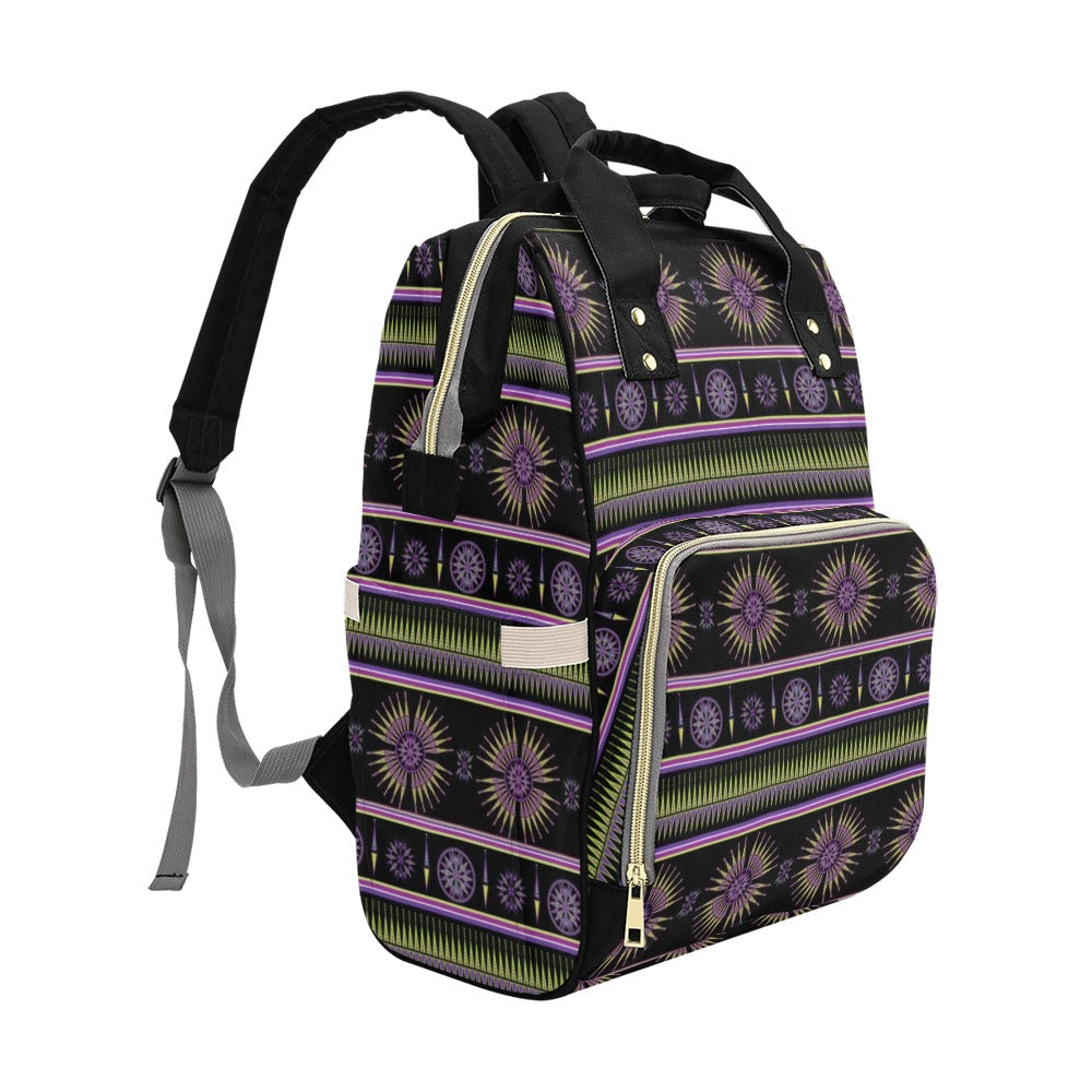 Evening Feather Wheel Multi-Function Diaper Backpack