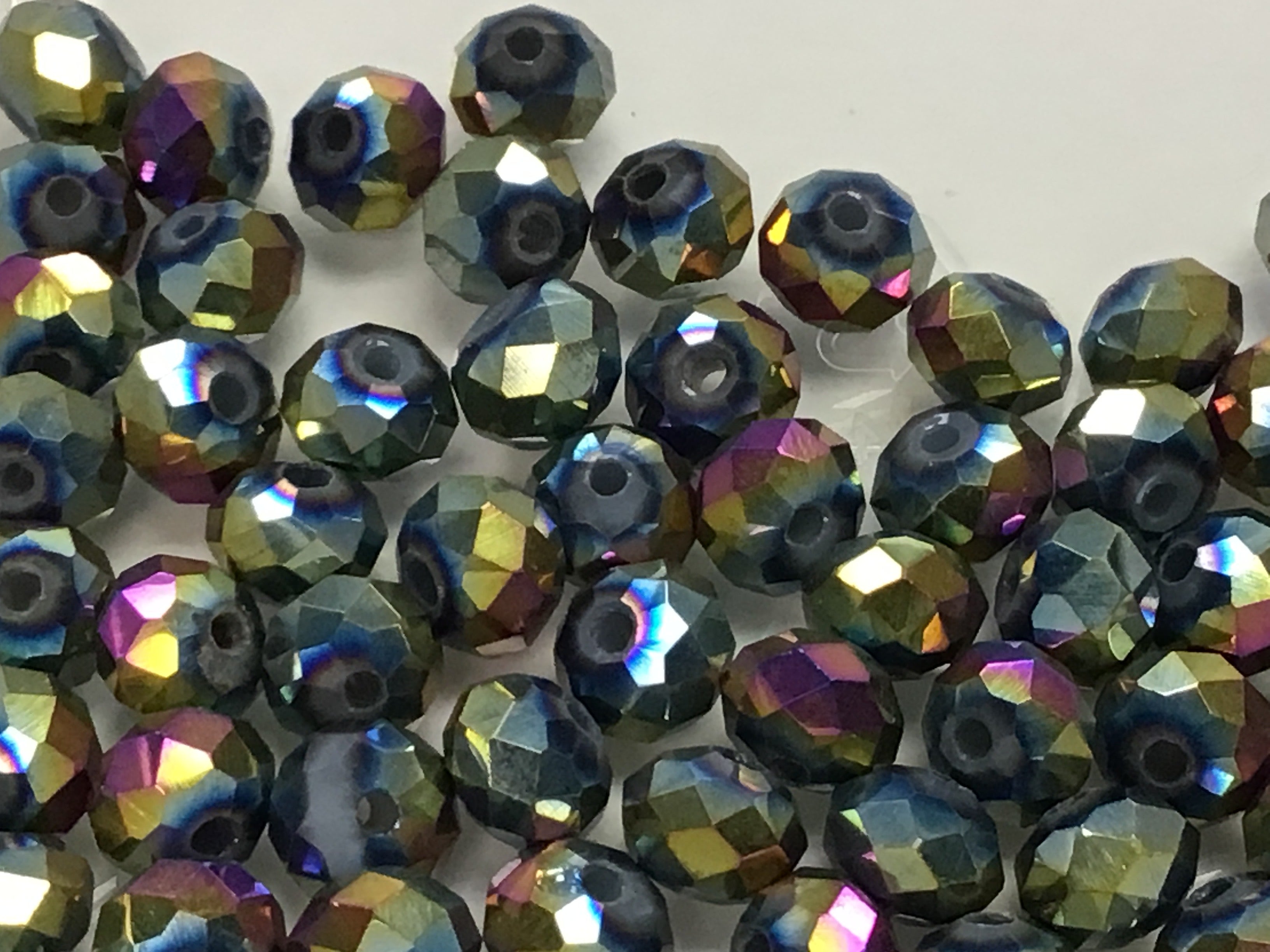 6mm Rondelle Glass Bead - Crystal Gold