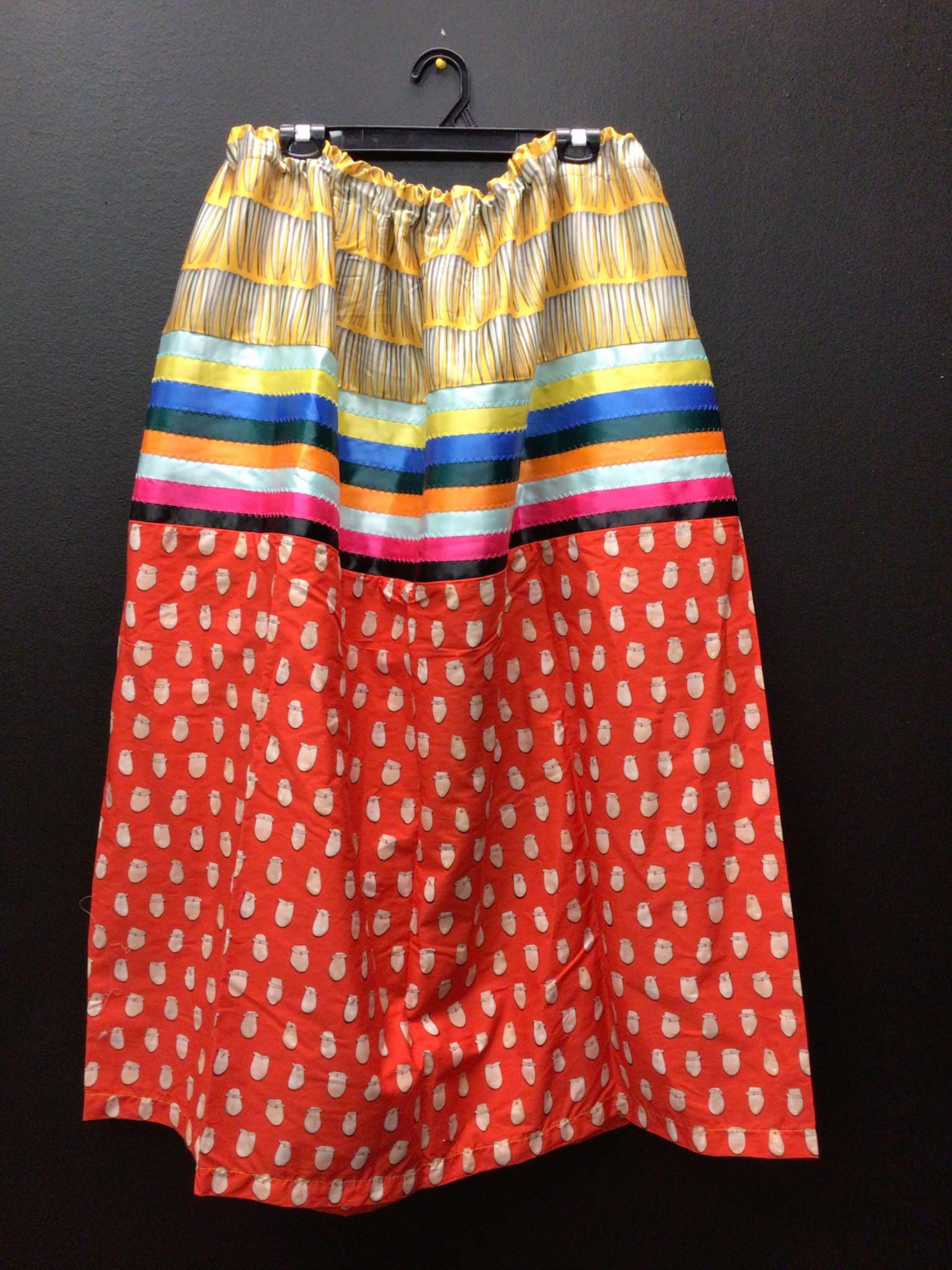 elk tooth rad  ribbon skirt