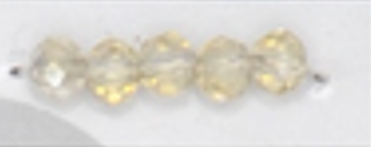6mm Rondelle Glass Bead - Crystal Snow