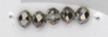 6mm Rondelle Glass Bead - Crystal Diamond