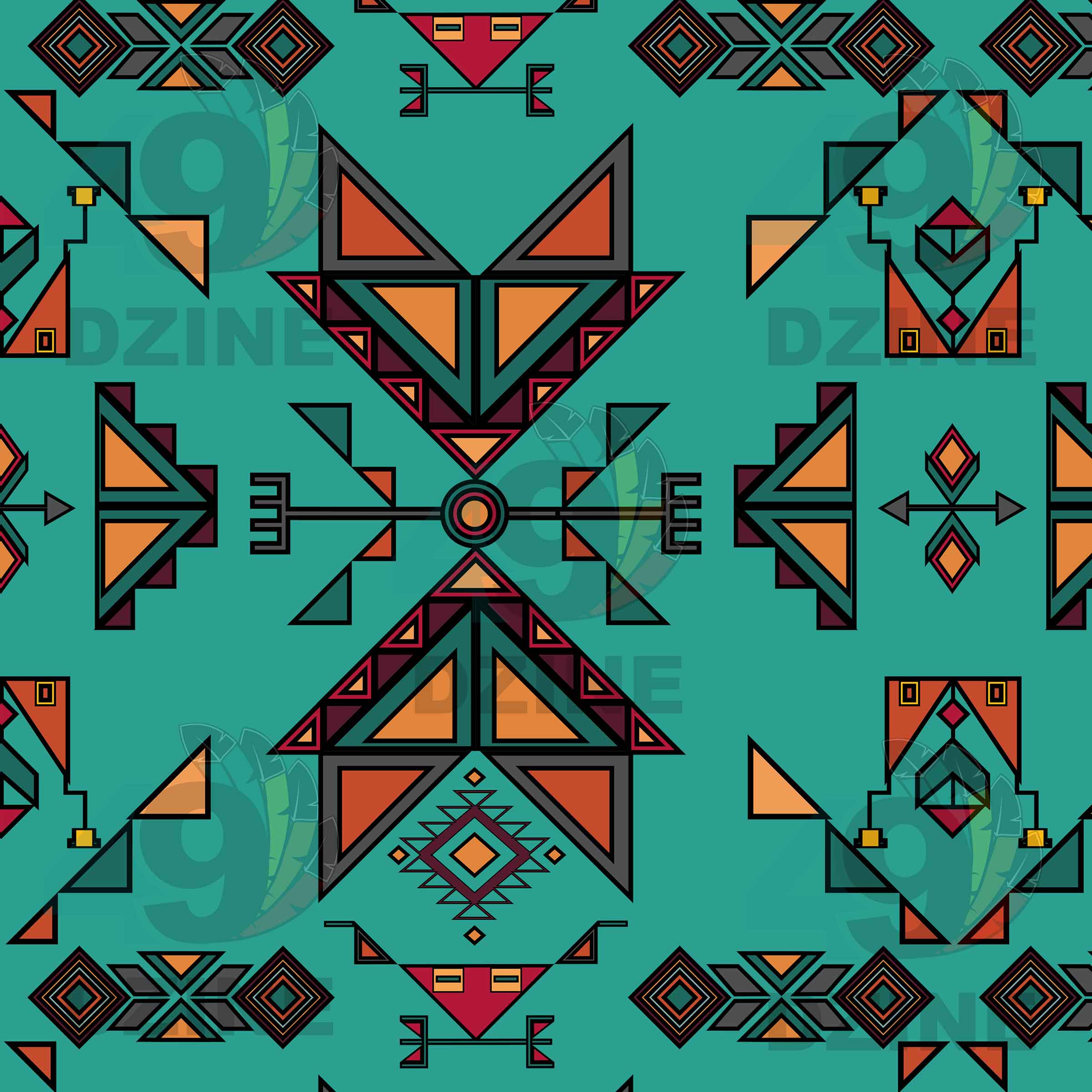 Arrow Dawn Turquoise Cotton Poplin