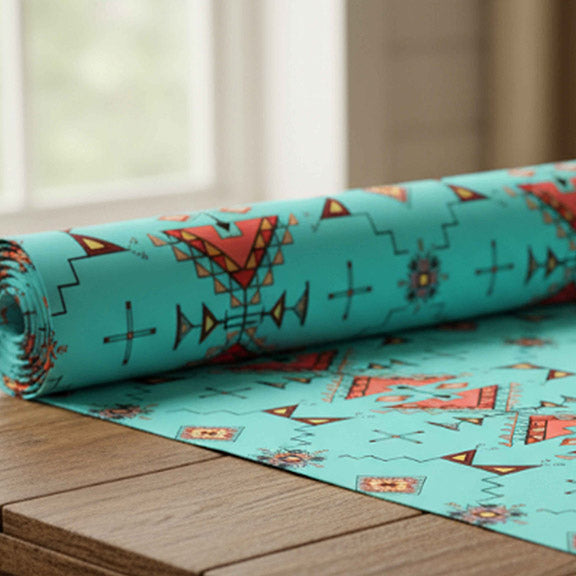 Thunder Flight Turquoise Satin Fabric
