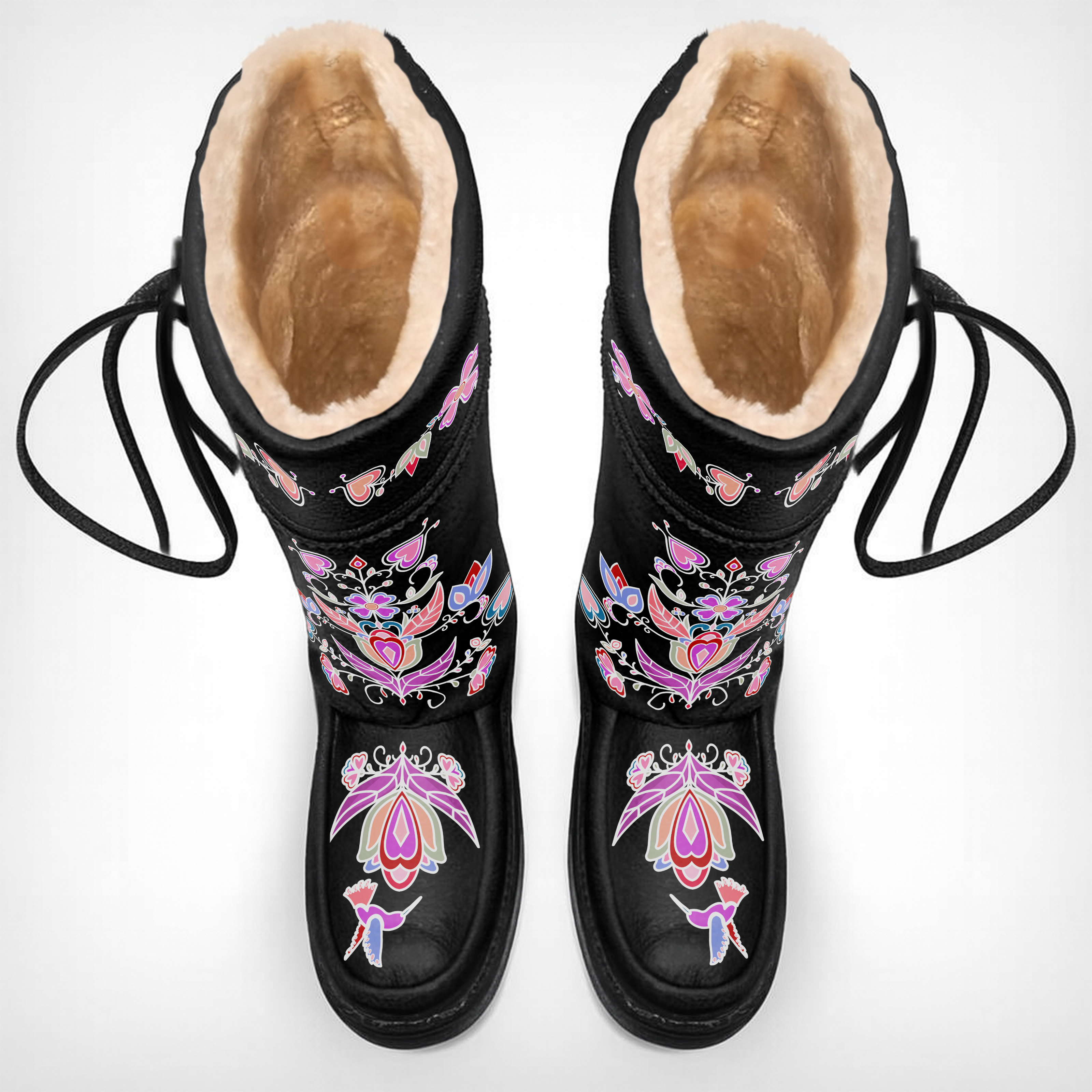 Frosted Leaf Spirit Black Real Leather MocLux Tall