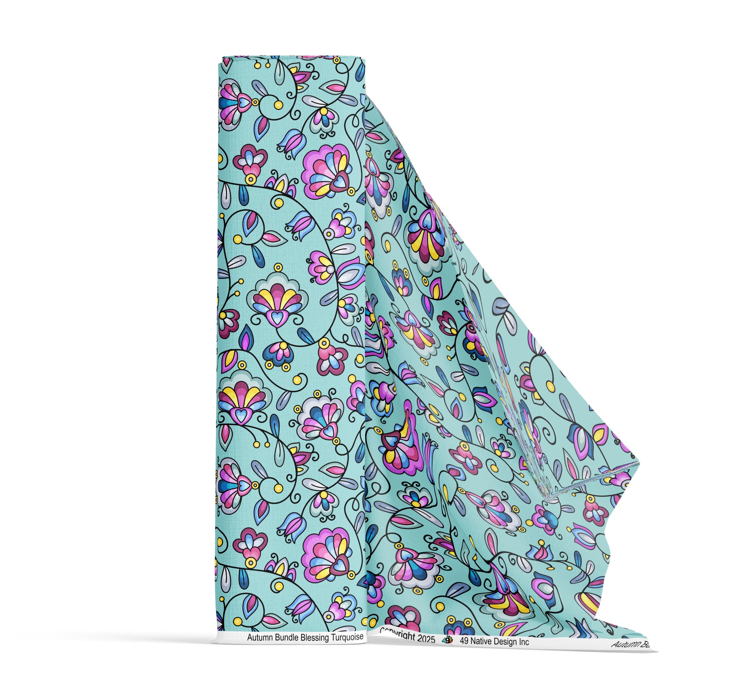 Autumn Bundle Blessing Turquoise Cotton Poplin