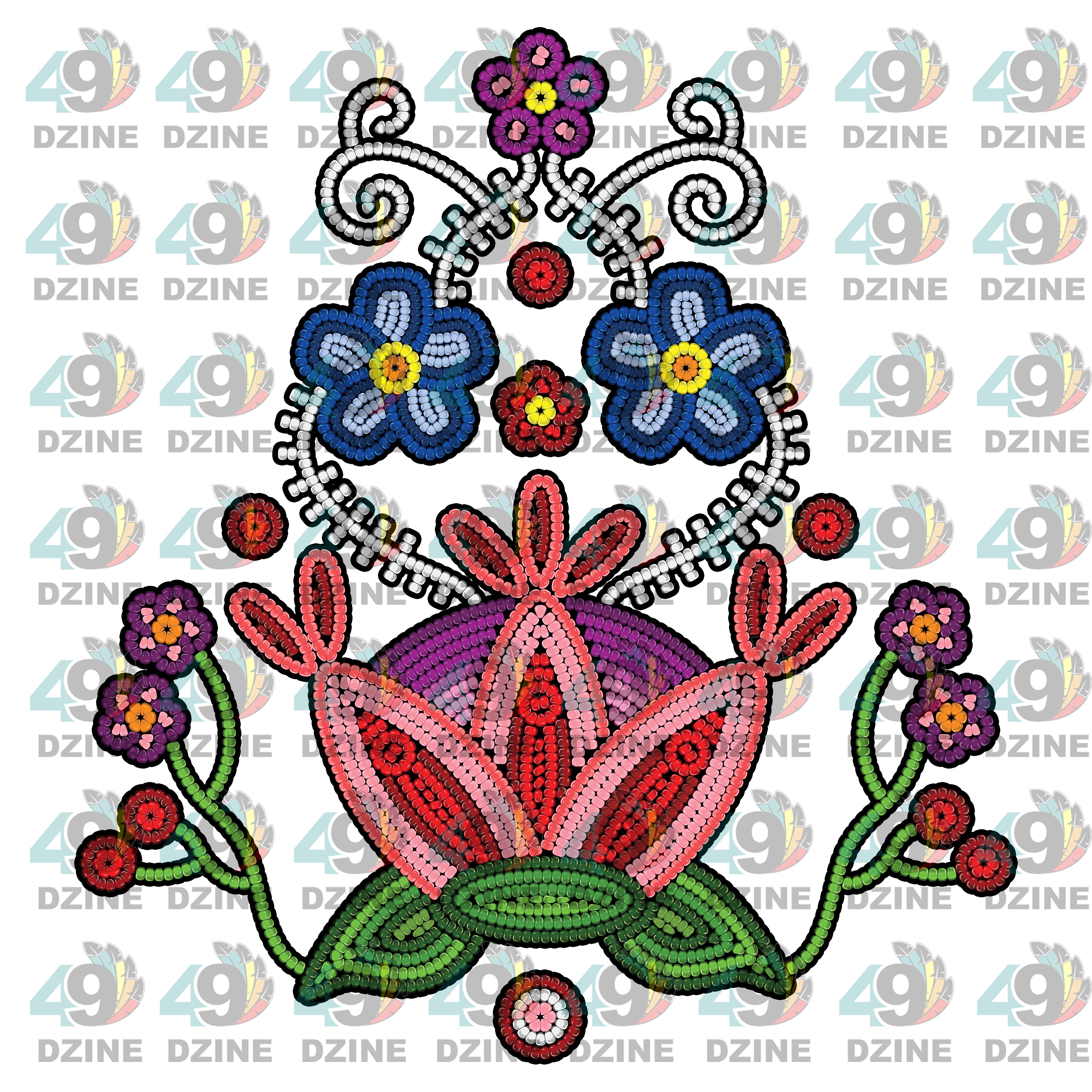 Beaded Floral Centerpiece 1 UV Sticker
