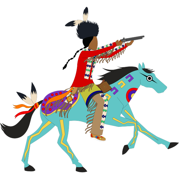 Blackfoot Warrior on Horse 2 2inch by 2inch Vinyl Sticker
