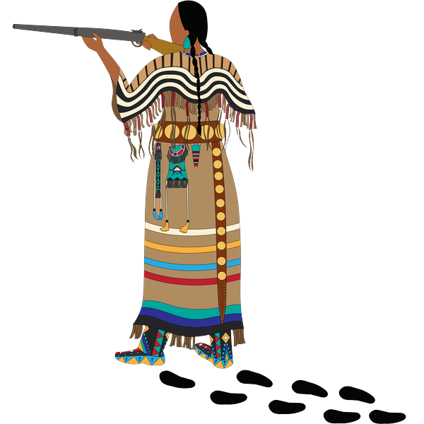 Blackfoot Woman Hunter 2inch by 2inch Vinyl Sticker