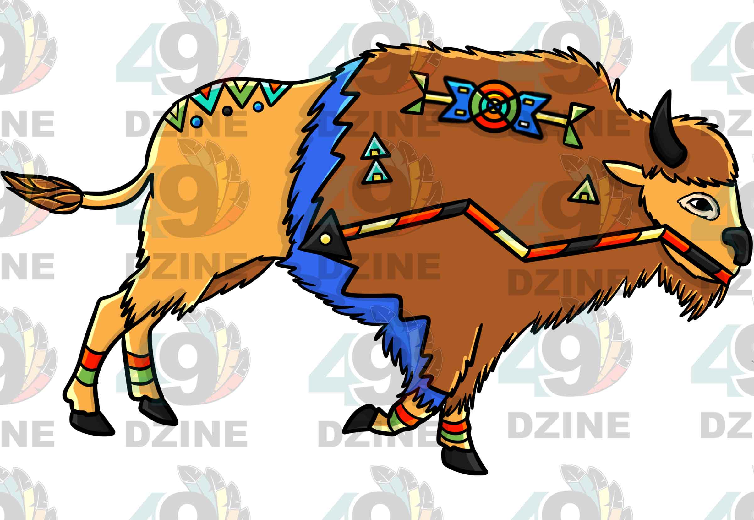 Buffalo 1 Colored Transfer (Various Sizes)