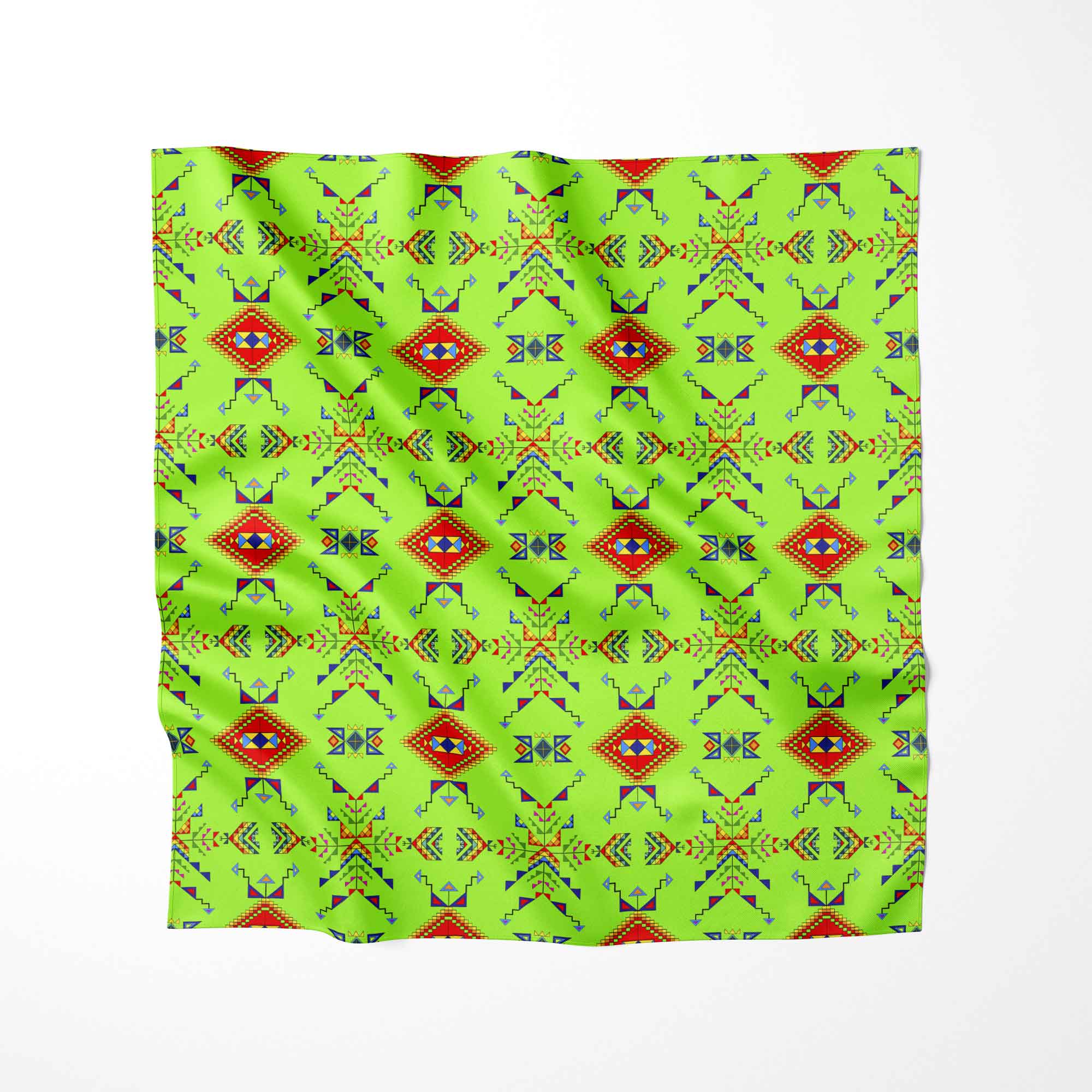 Buffalo Jump Neon Green Cotton Fabric