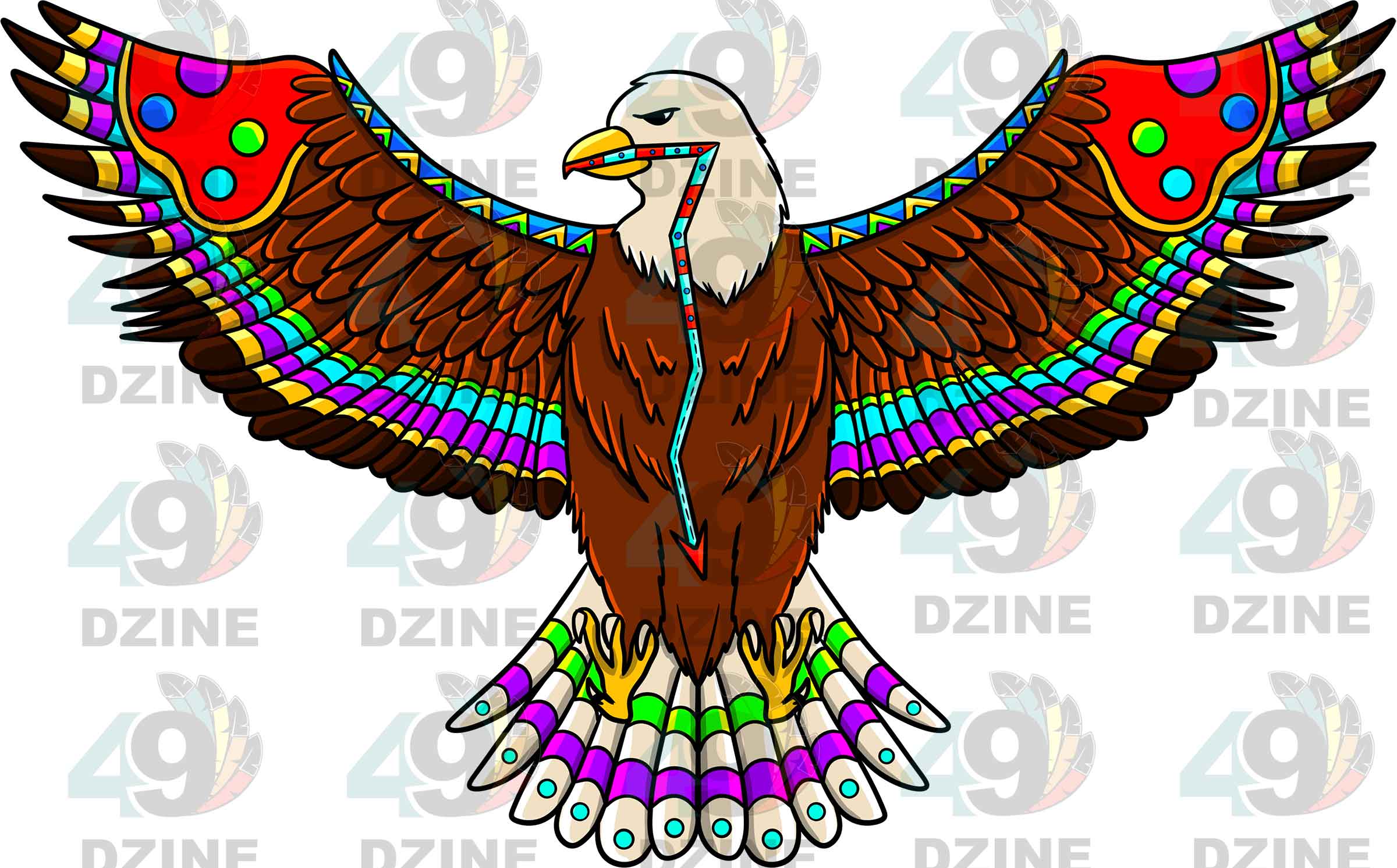 Eagle 4 Colored Transfer (Various Sizes)