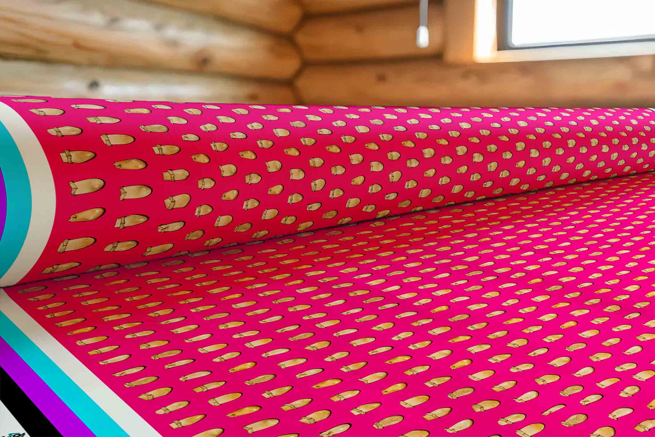 Elk Teeth on Pink Cotton Poplin