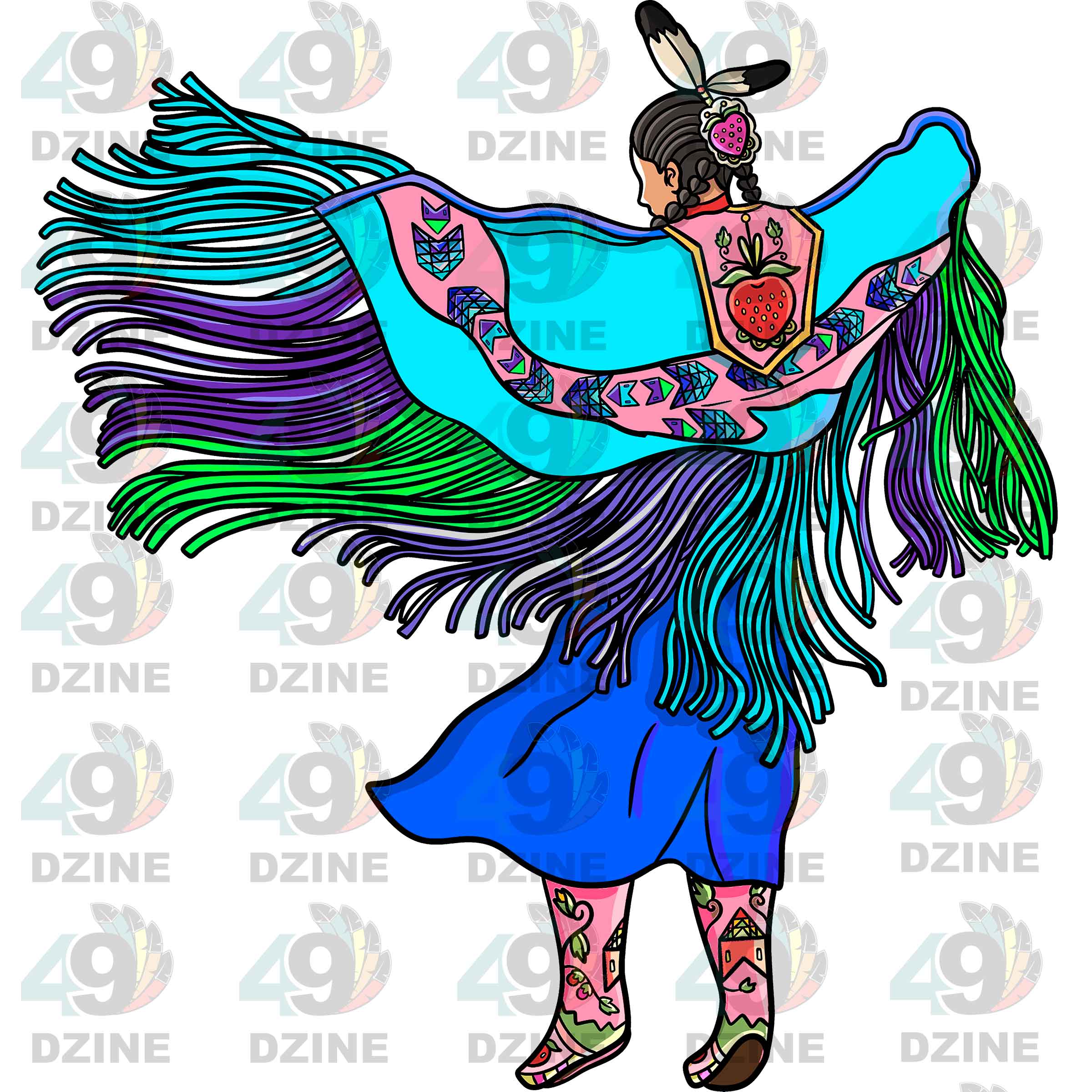 Fancy Shawl Dancer 4 Transfer (Various Sizes)