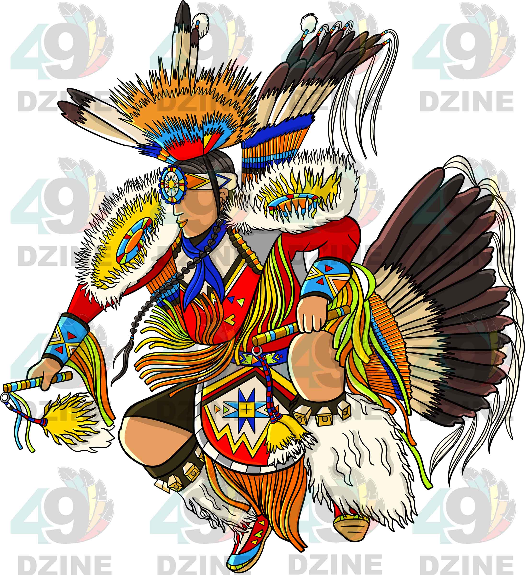 Fancy Dancer Men 3 Transfer (Various Sizes)