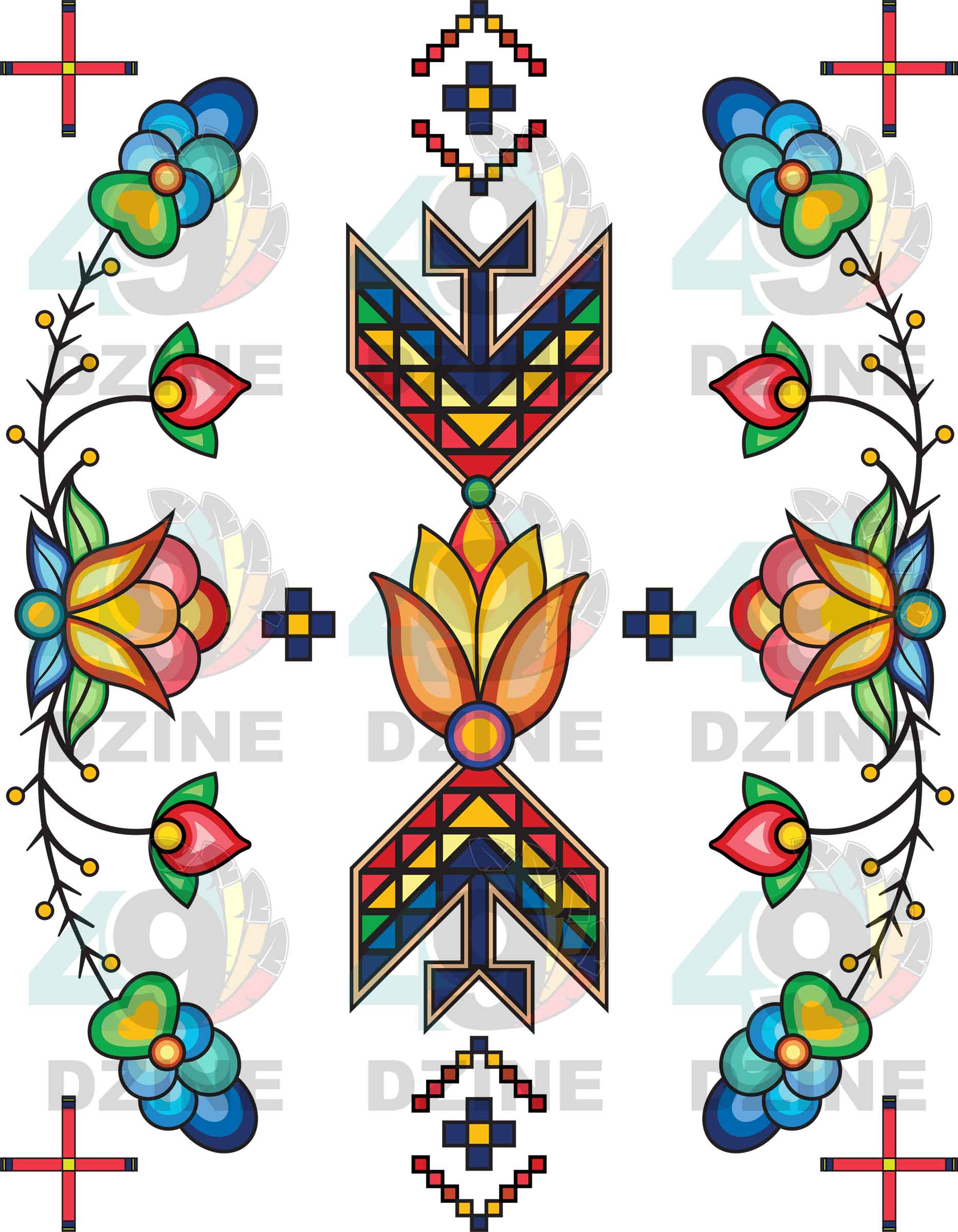 Floral & Geometric Primary 1 Transfer (Various Sizes)