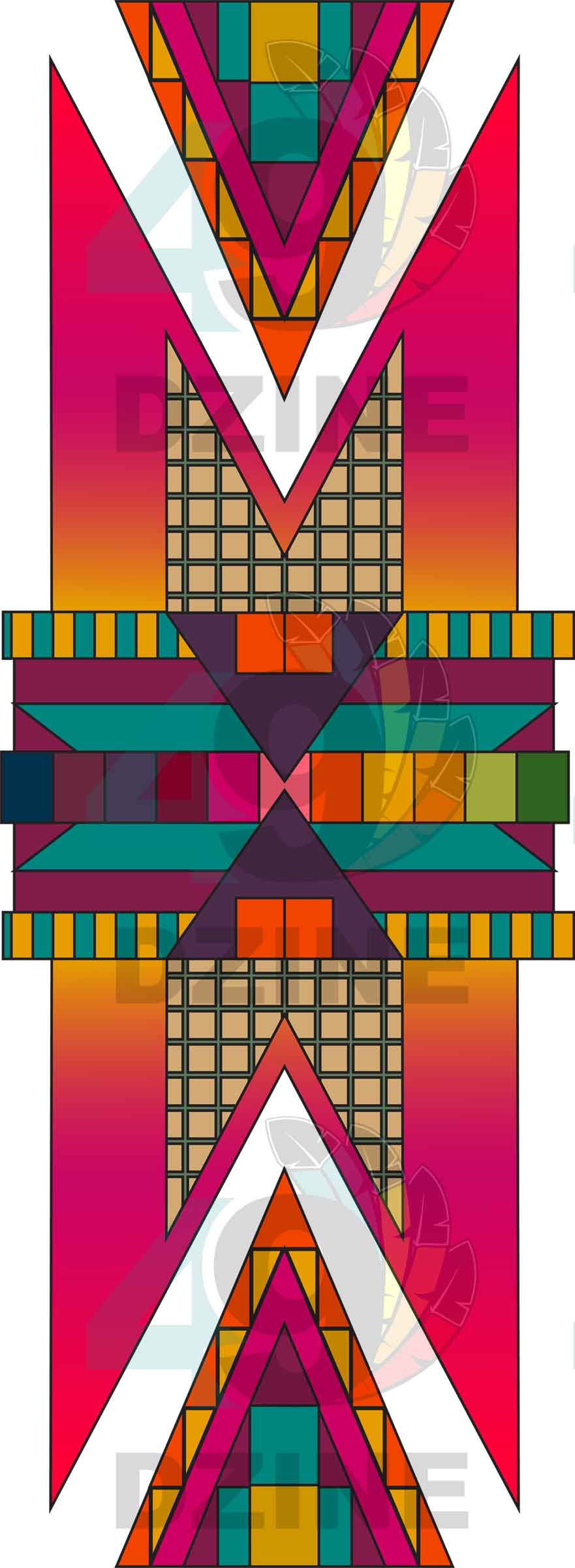 Sunset Pathways Geometric Element 11 Transfer (Various Sizes)