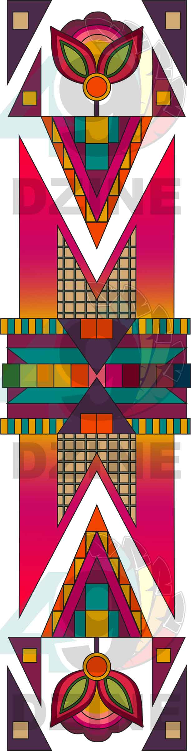 Sunset Pathways Geometric Element 5 Transfer (Various Sizes)