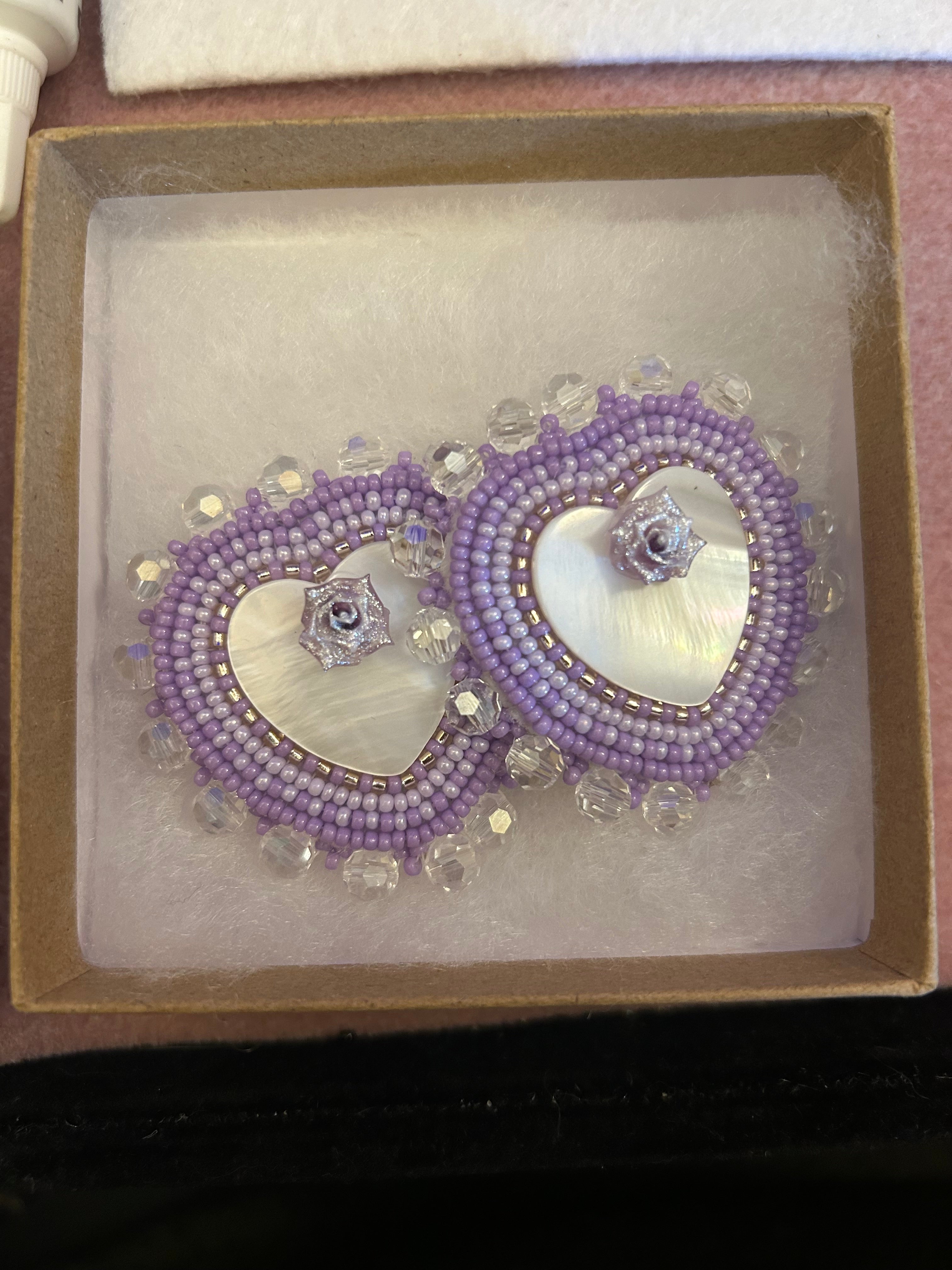 Karin Moen Purple Heart Earrings