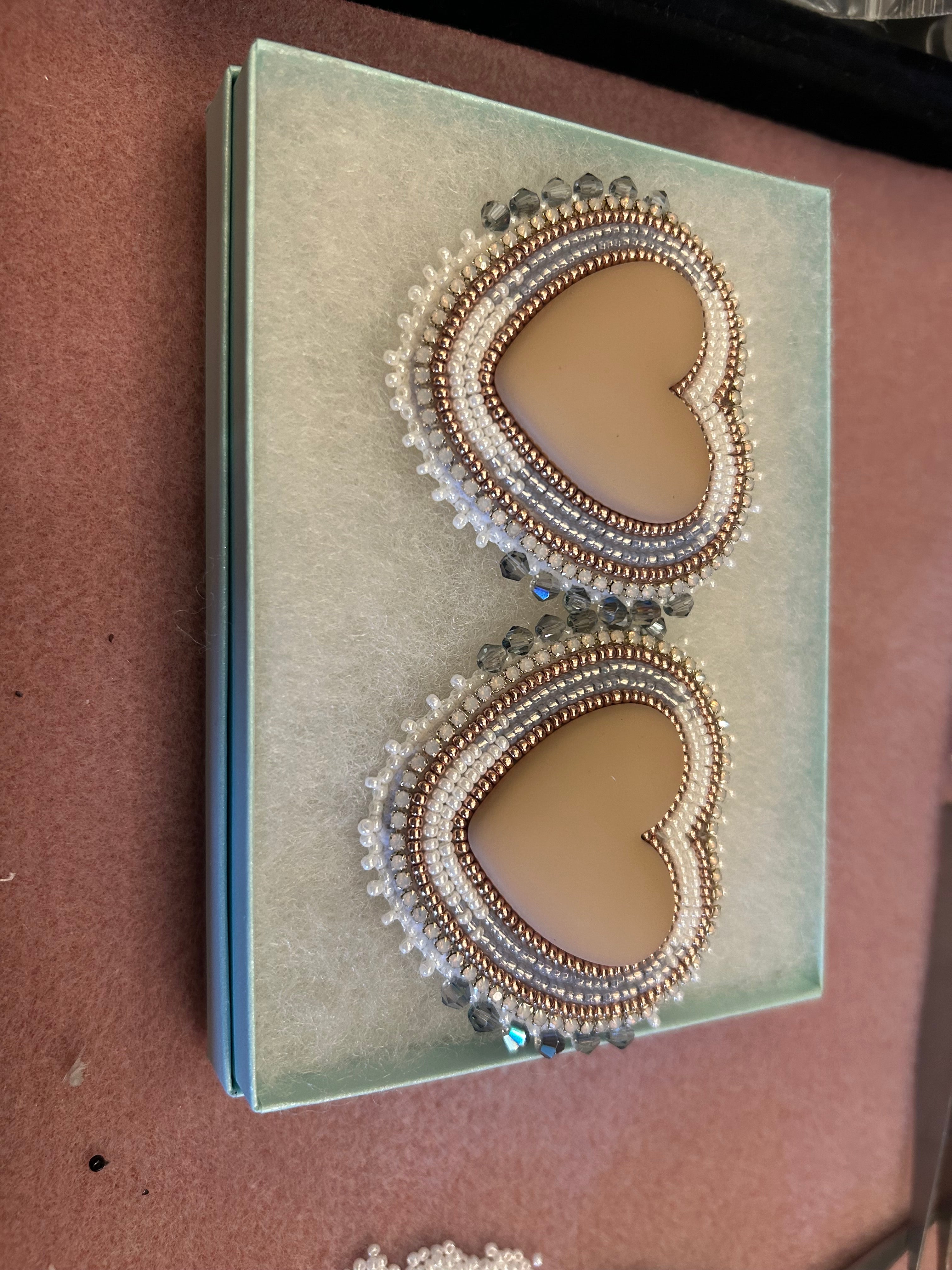 Karin Moen Sand & Ice Heart Earrings