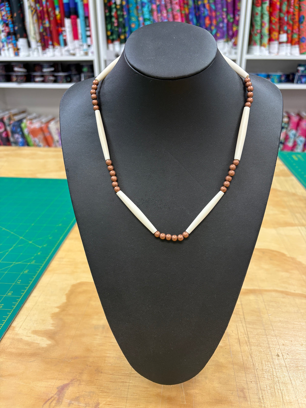 Handmade Hair Pipe Brown Necklace