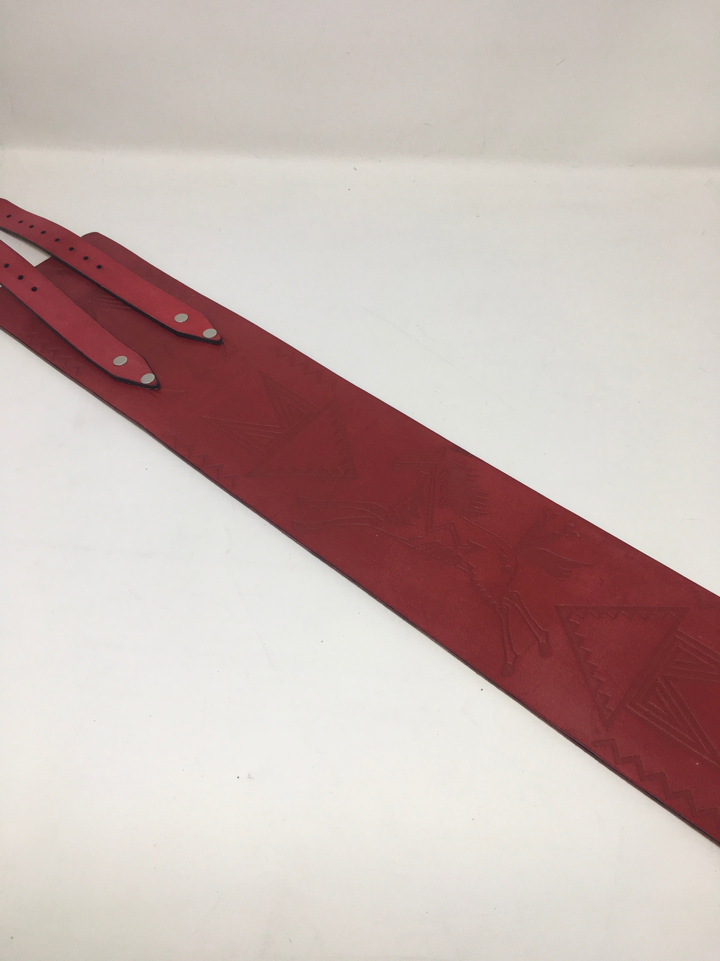 Red Ledger Horse 4 Inch Thick Leather Belt
