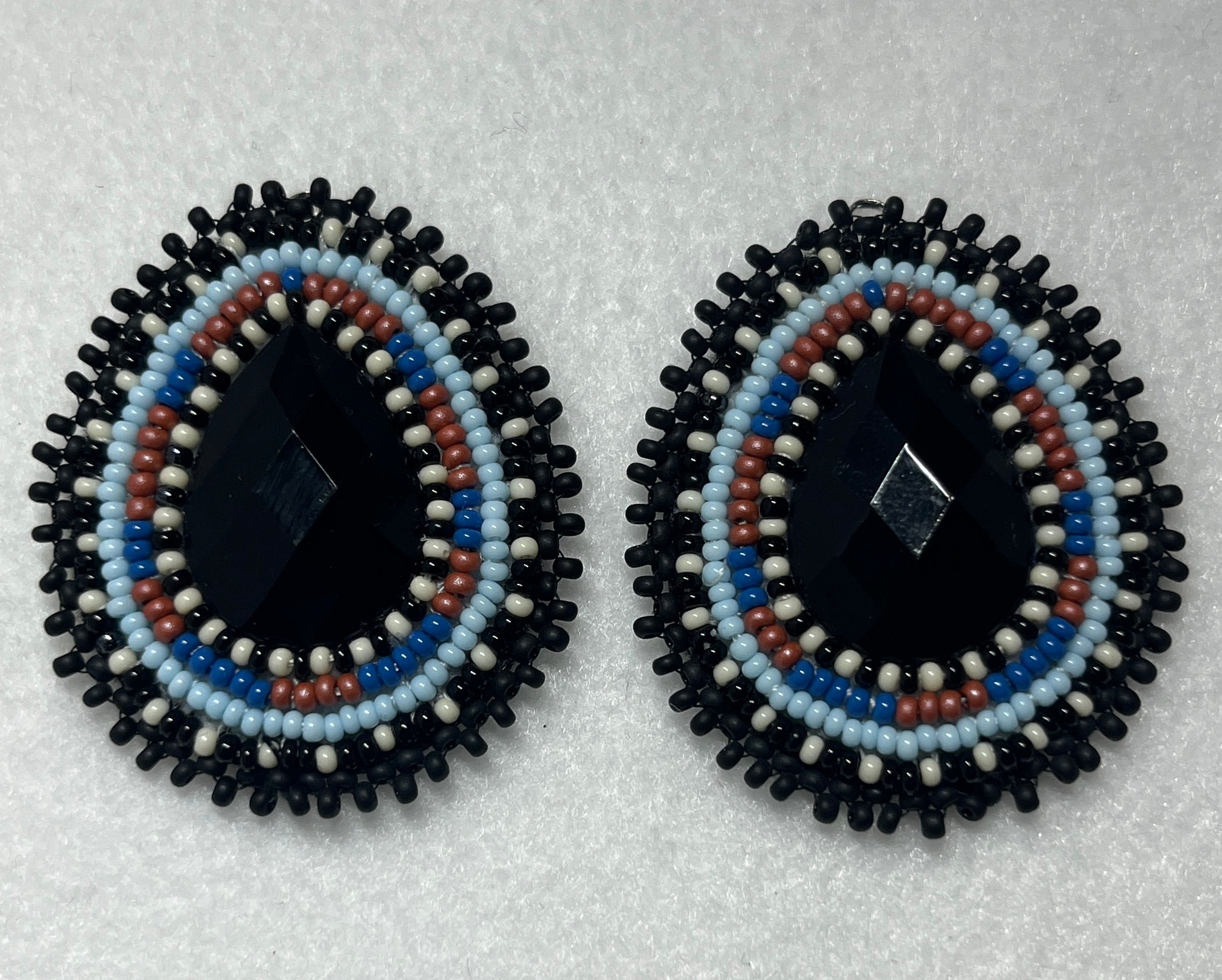 Brandon Swain Novlesky Large Black Teardrop Earrings