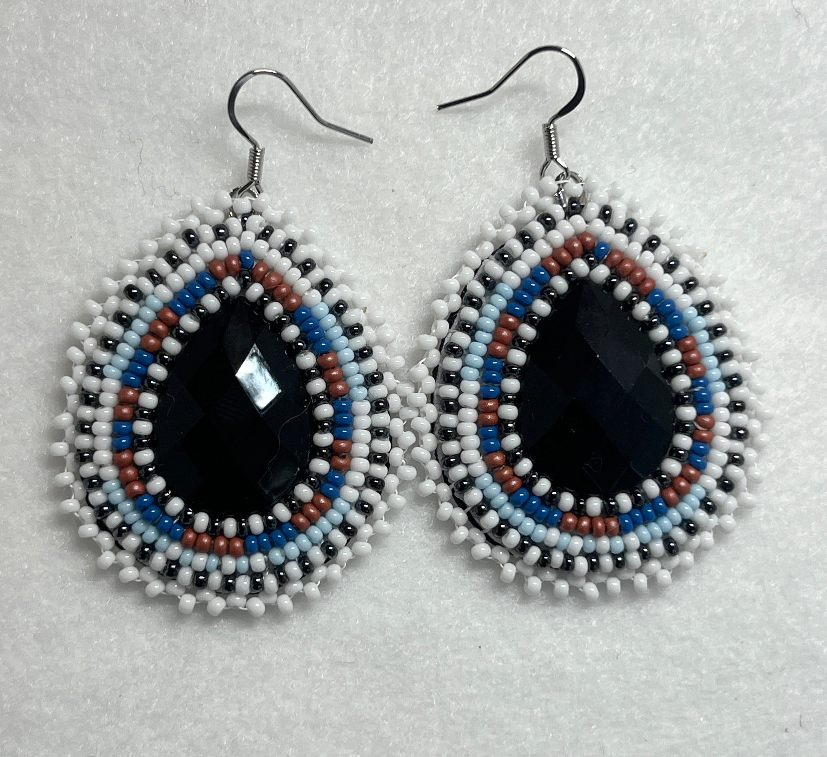 Brandon Swain Novlesky Large Black Teardrop Earrings