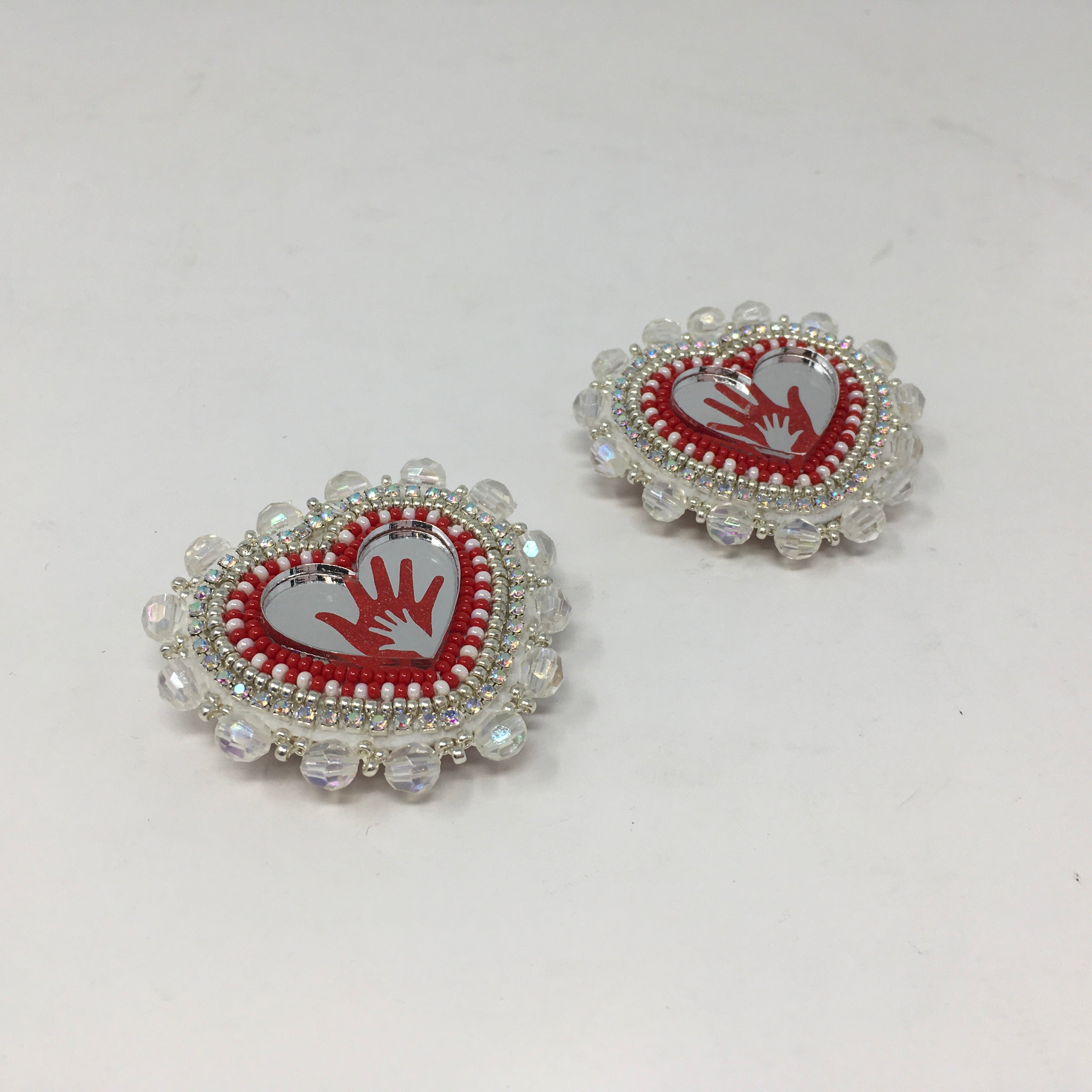 Meg Sheridan MMIW Heart w/ Hand Earrings