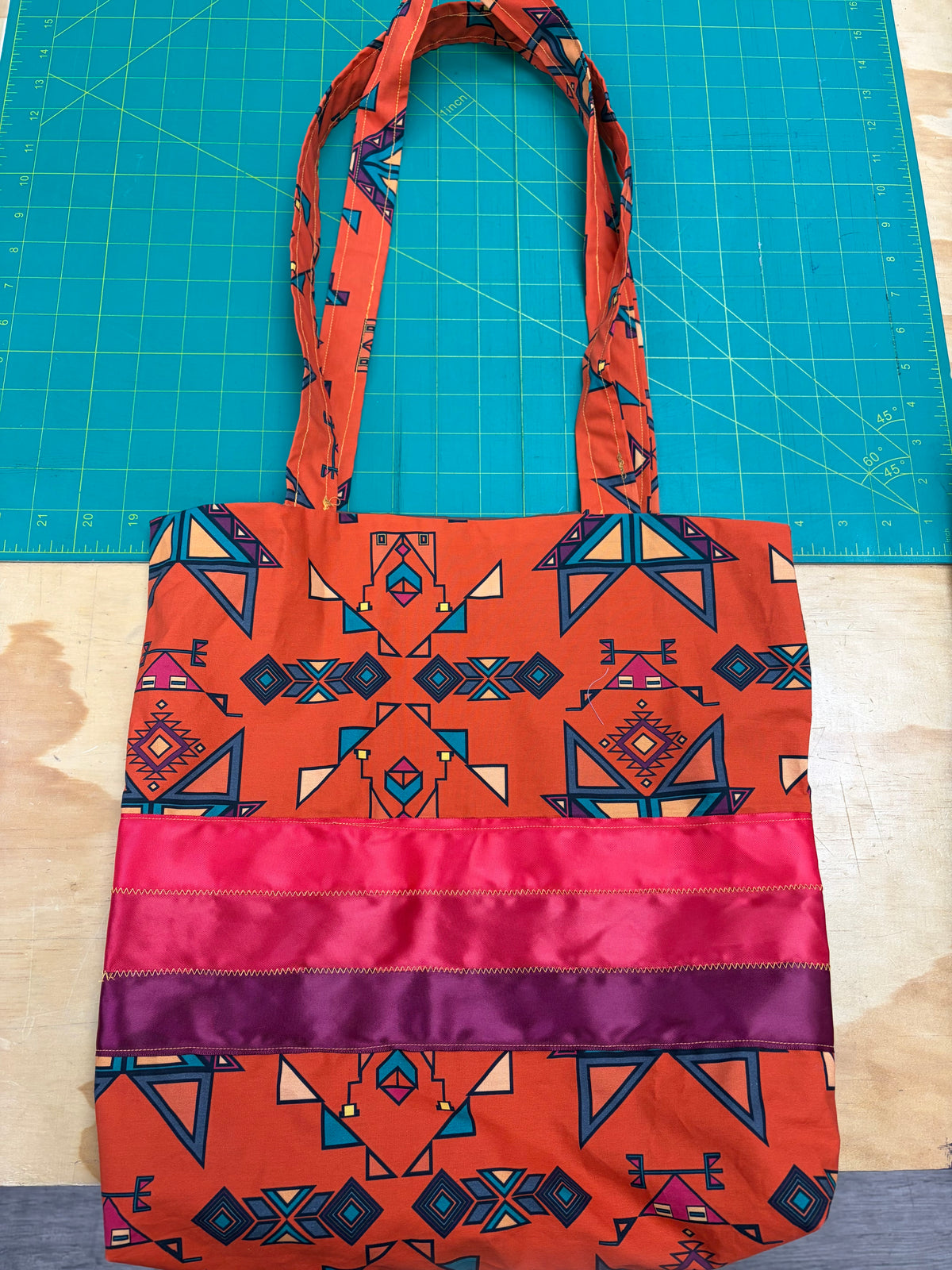Arrow Dawn Orange Ribbon Tote Bag