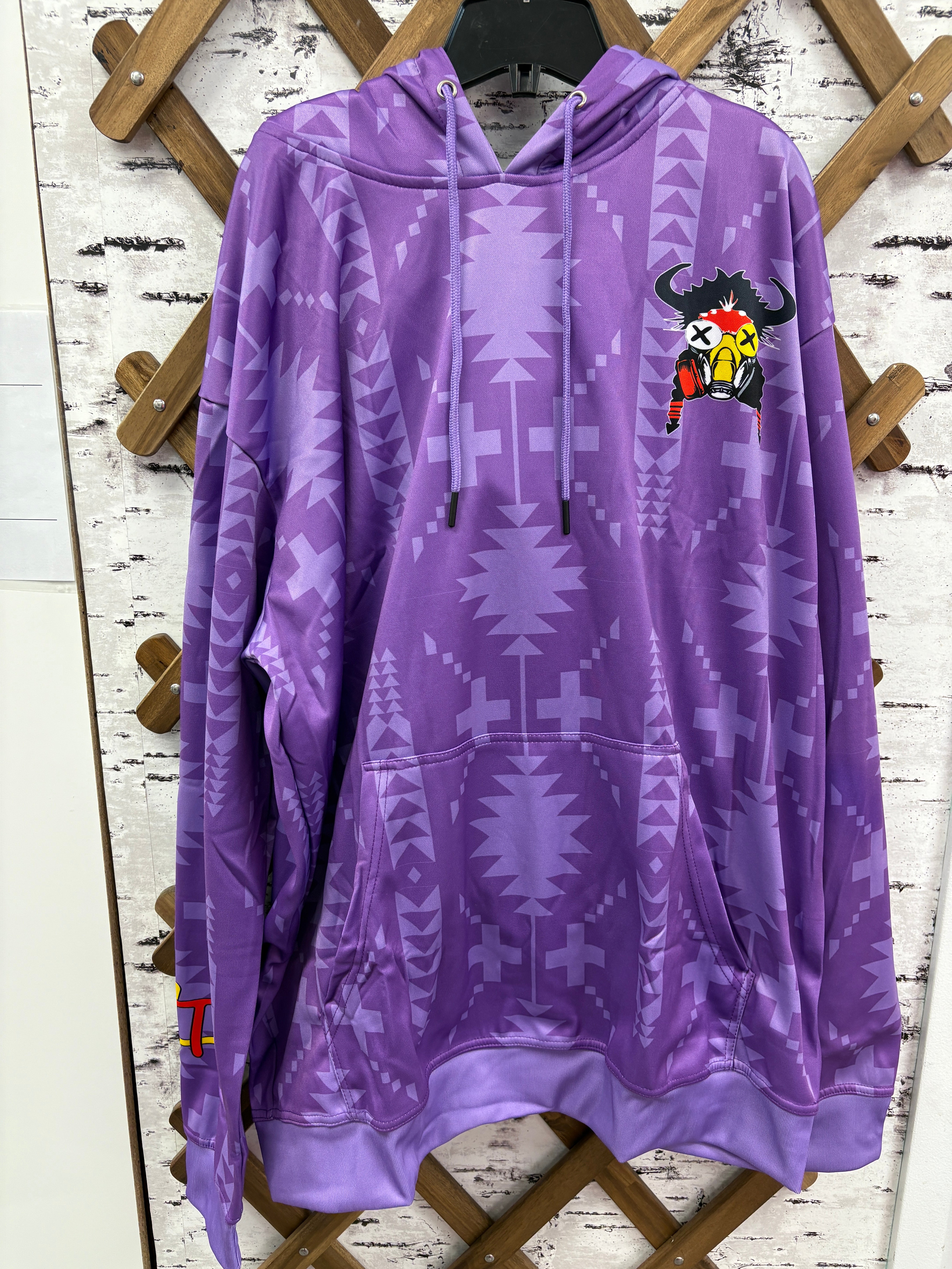 Land Ties Geometric Purple Hoodie