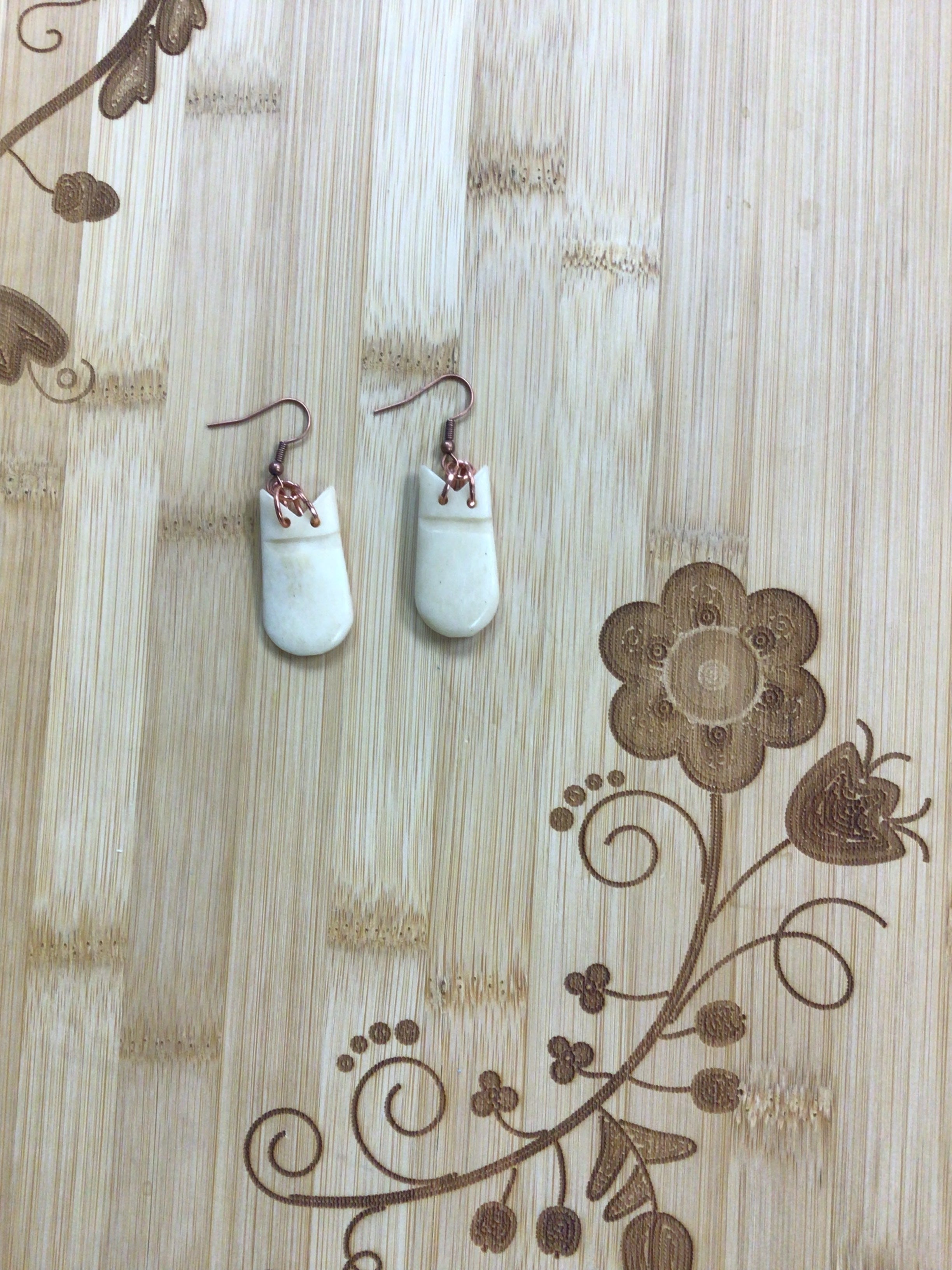 Mikey Runningbird Elk Teeth Earrings