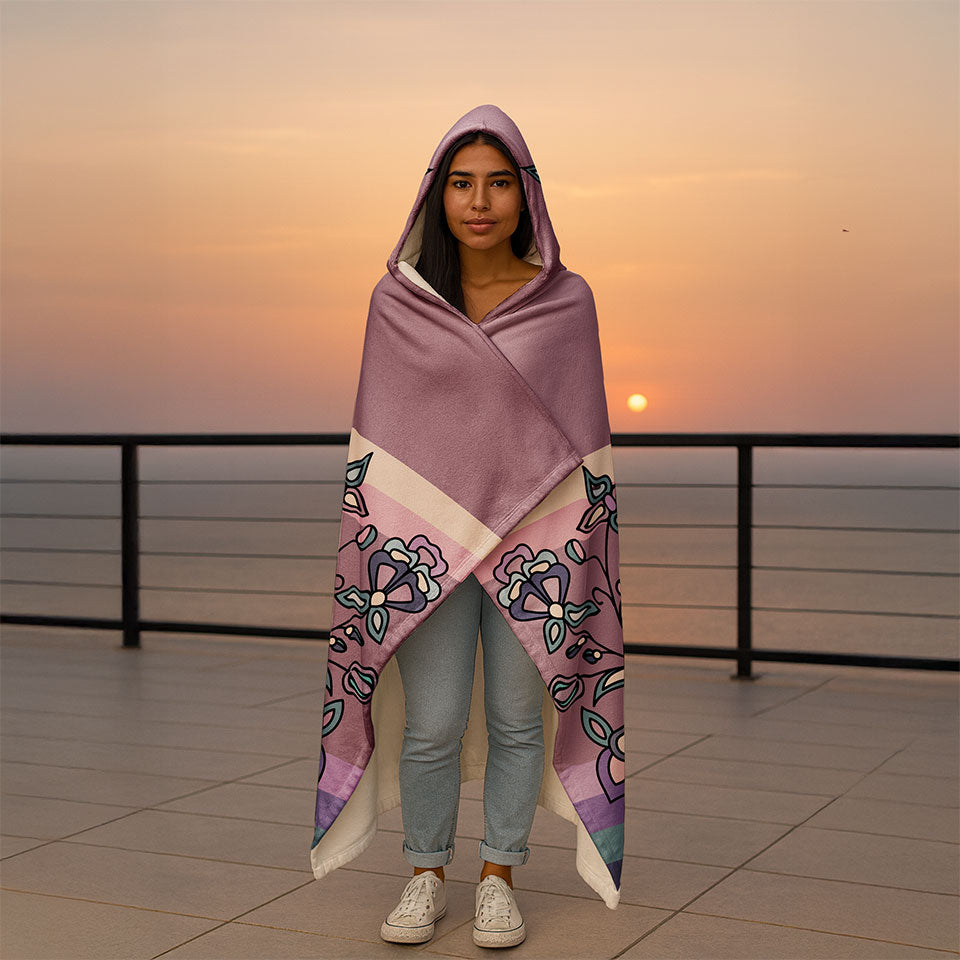 Snow Petal Spirit Hooded Blanket