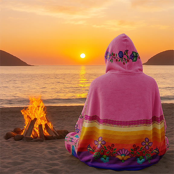 Beaded Offering Pink Hooded Blanket