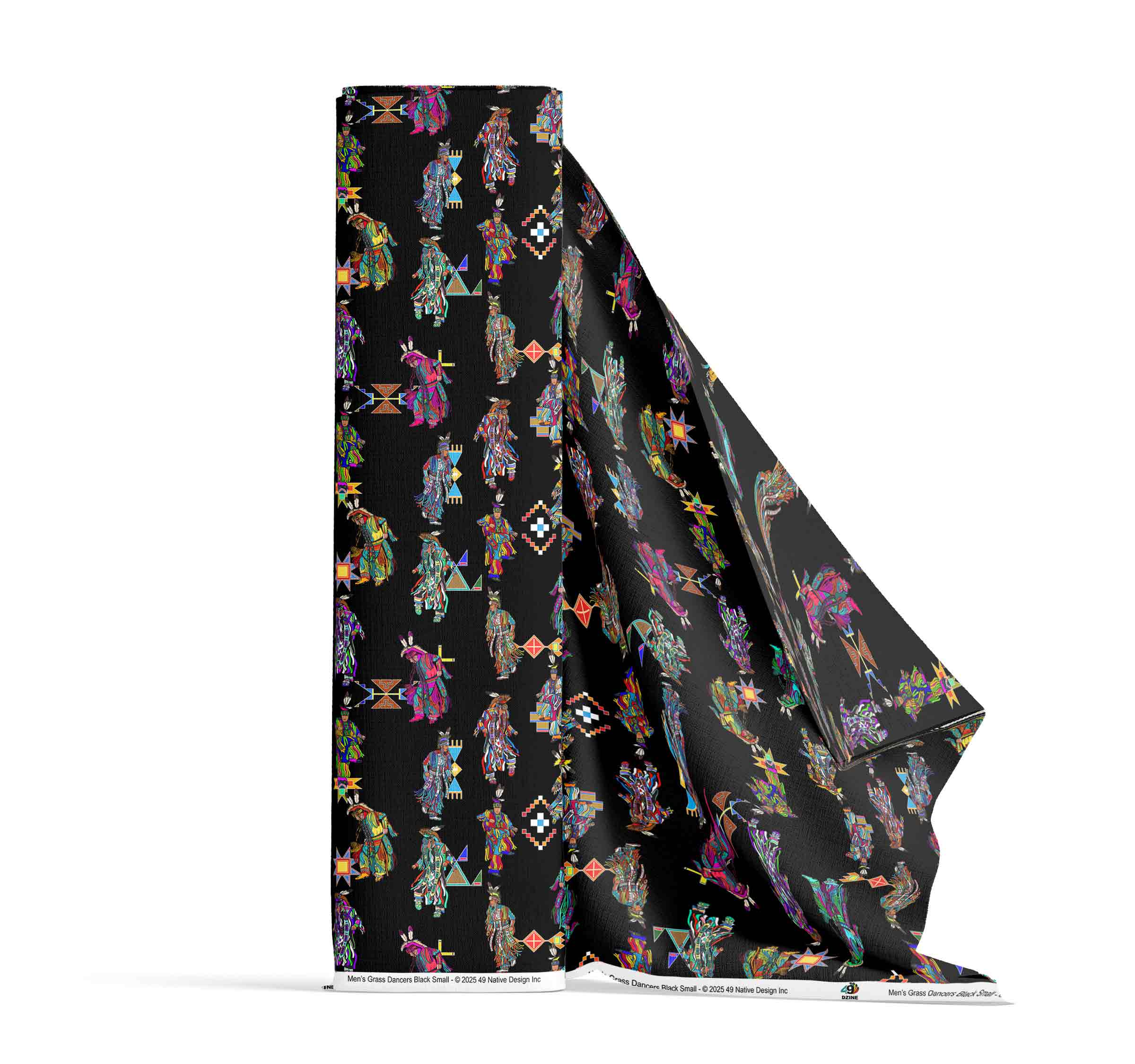 Men's Grass Dancers Black Small Cotton Poplin