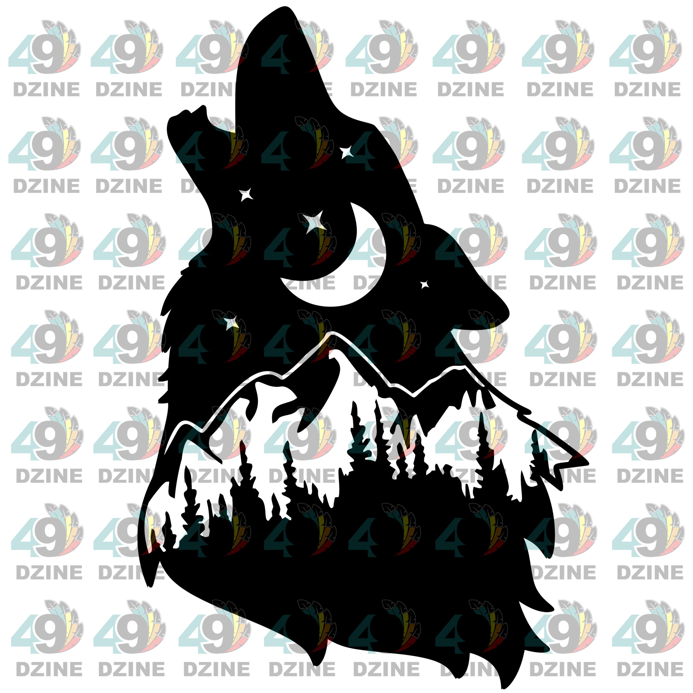 Howling Wolf UV Sticker