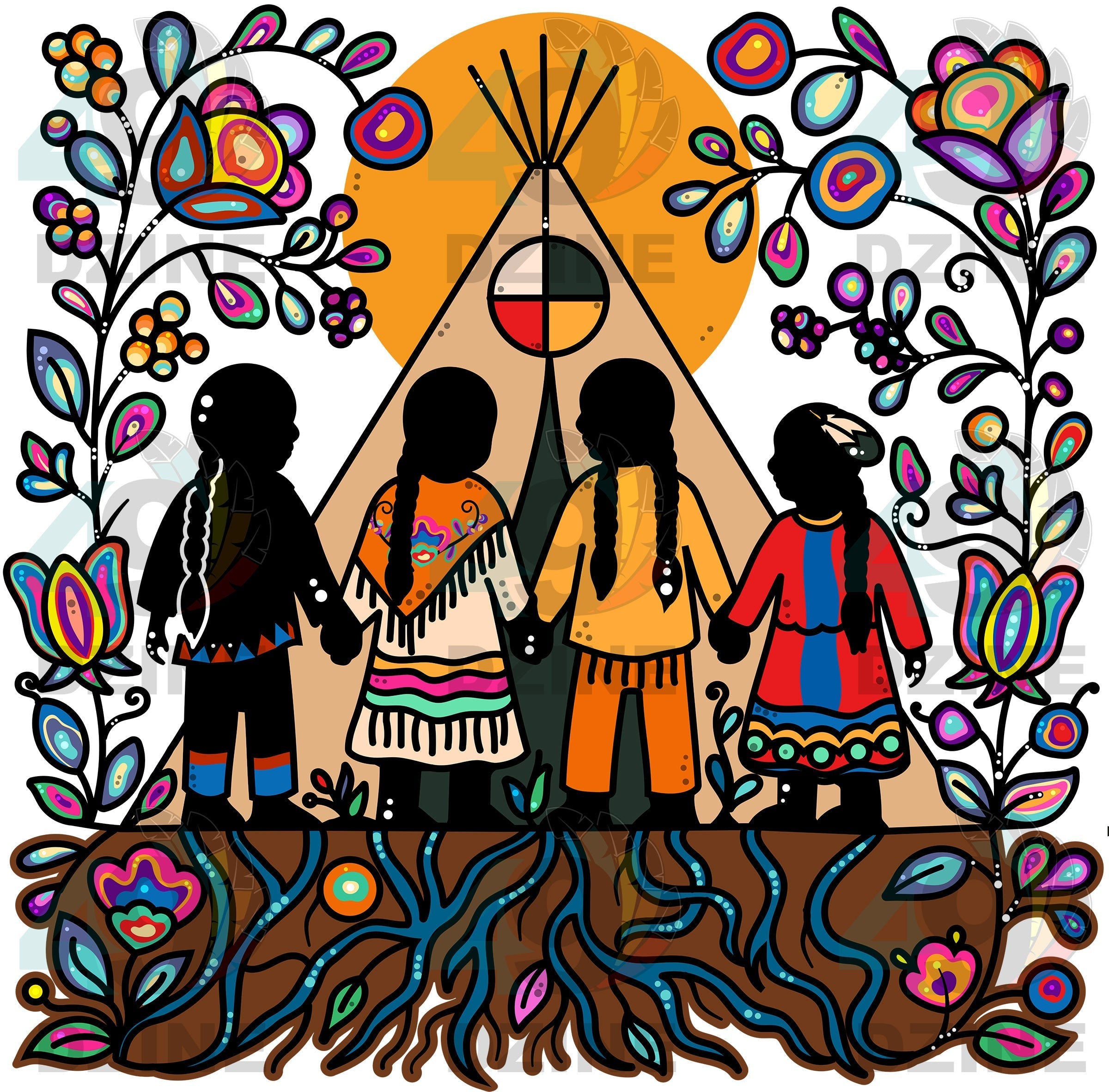 Ojibwe Woodland Style 01  Various Sizes
