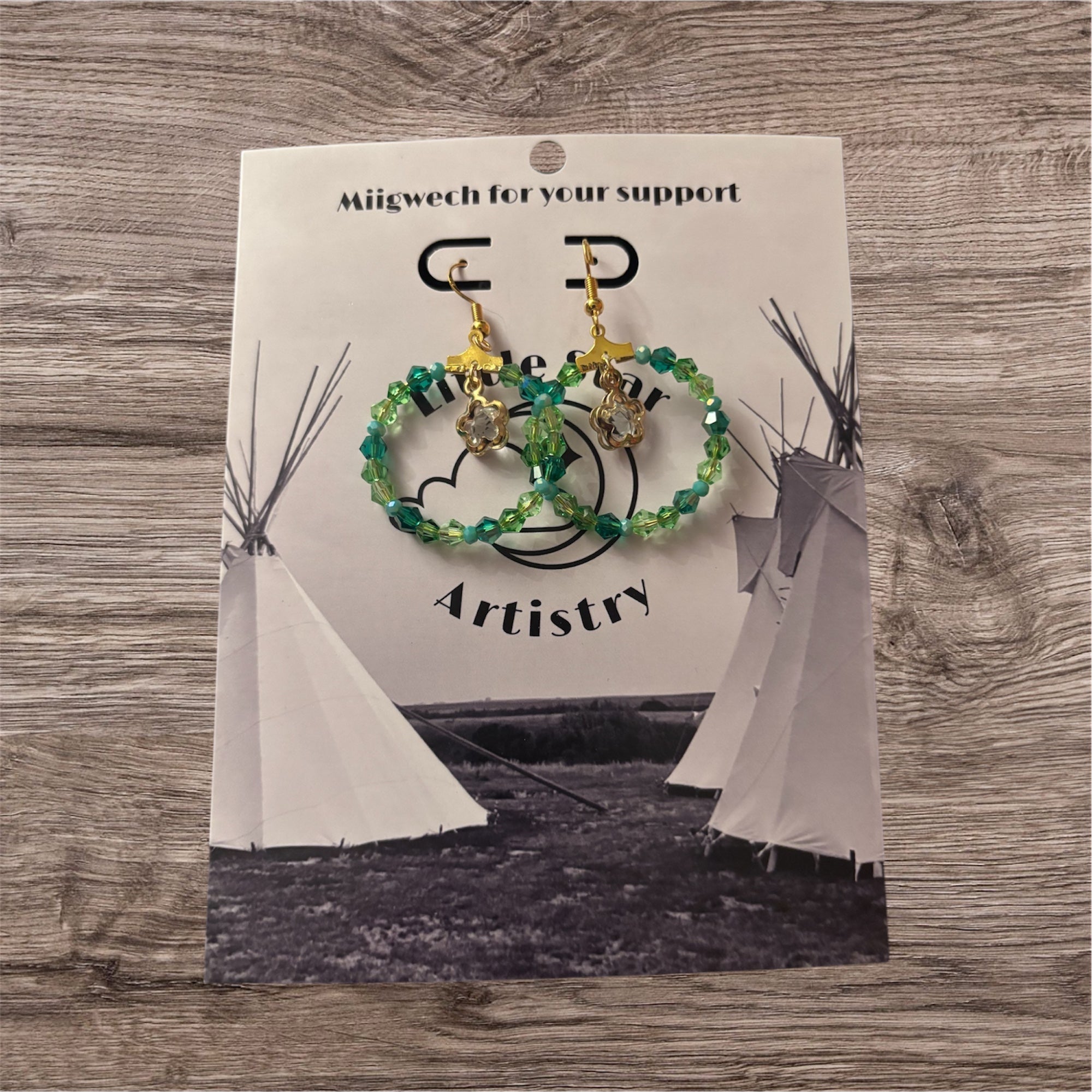 Dorienne Proulx Green Gold Hoop Earrings