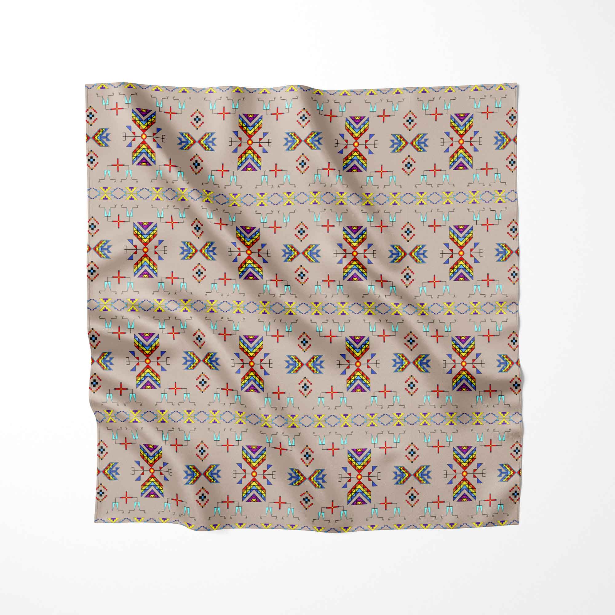 Rainy Chief Rainbow Taupe Cotton Fabric