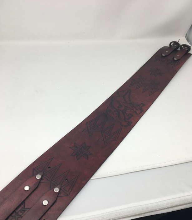 Brown Ledger Bear 4 Inch Thick Leather Belt