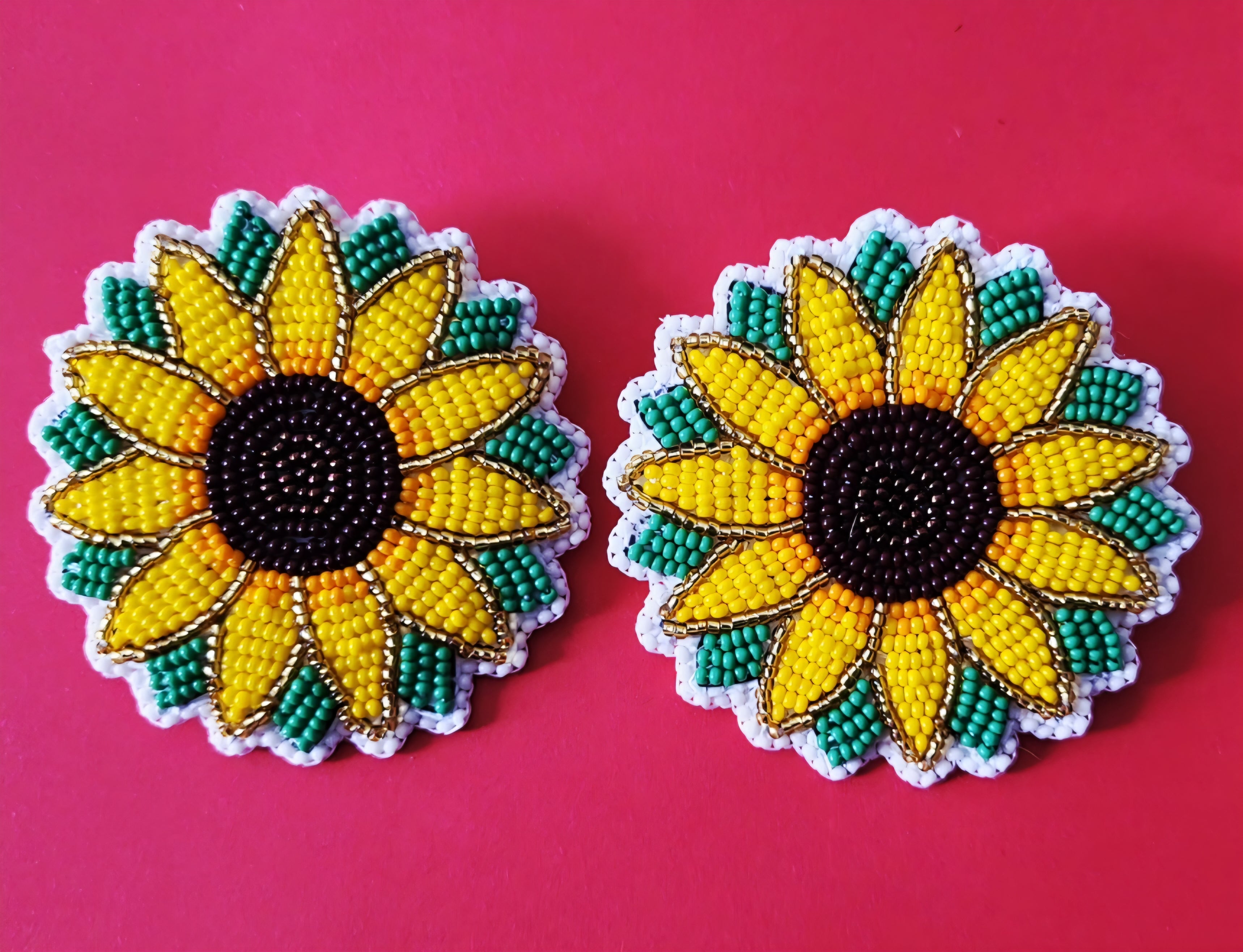 Danielle Redgun Sunflower Earrings