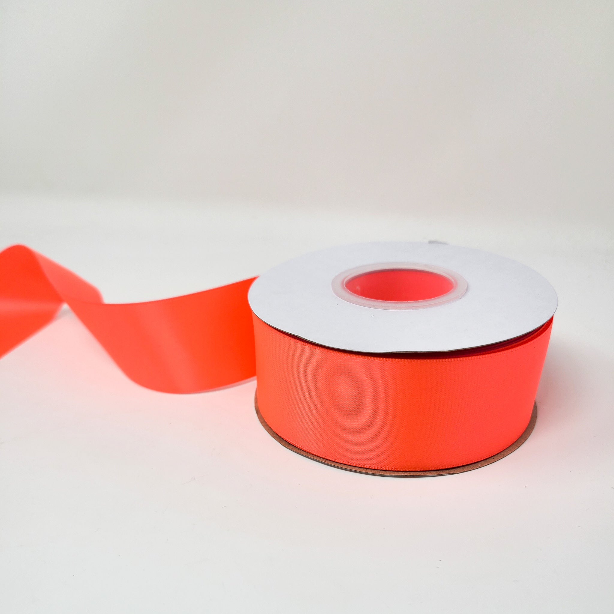 Neon Orange - Double Face 1.5 inch Solid Colored Ribbon