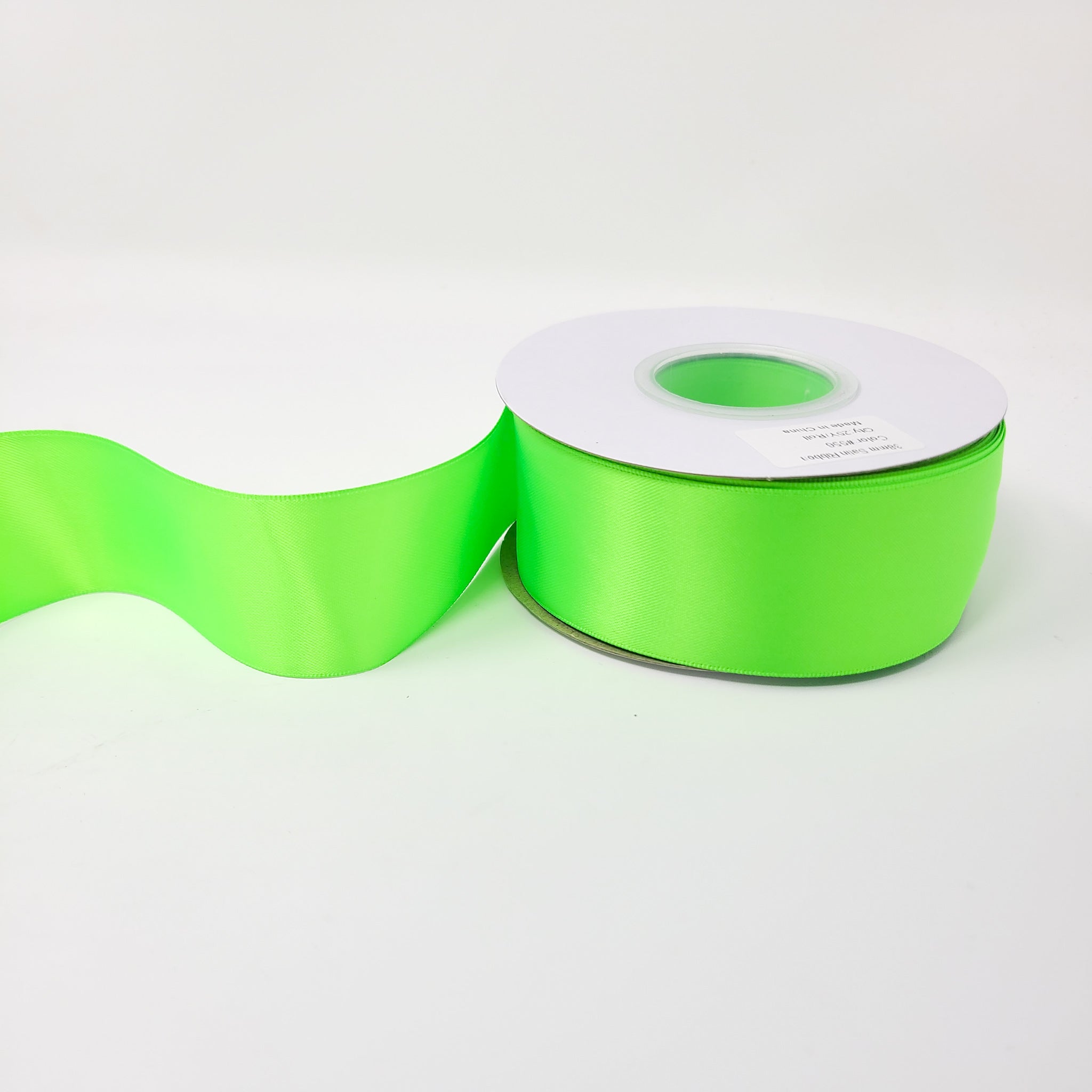 Acid Green - Double Face 1.5 inch Solid Colored Ribbon