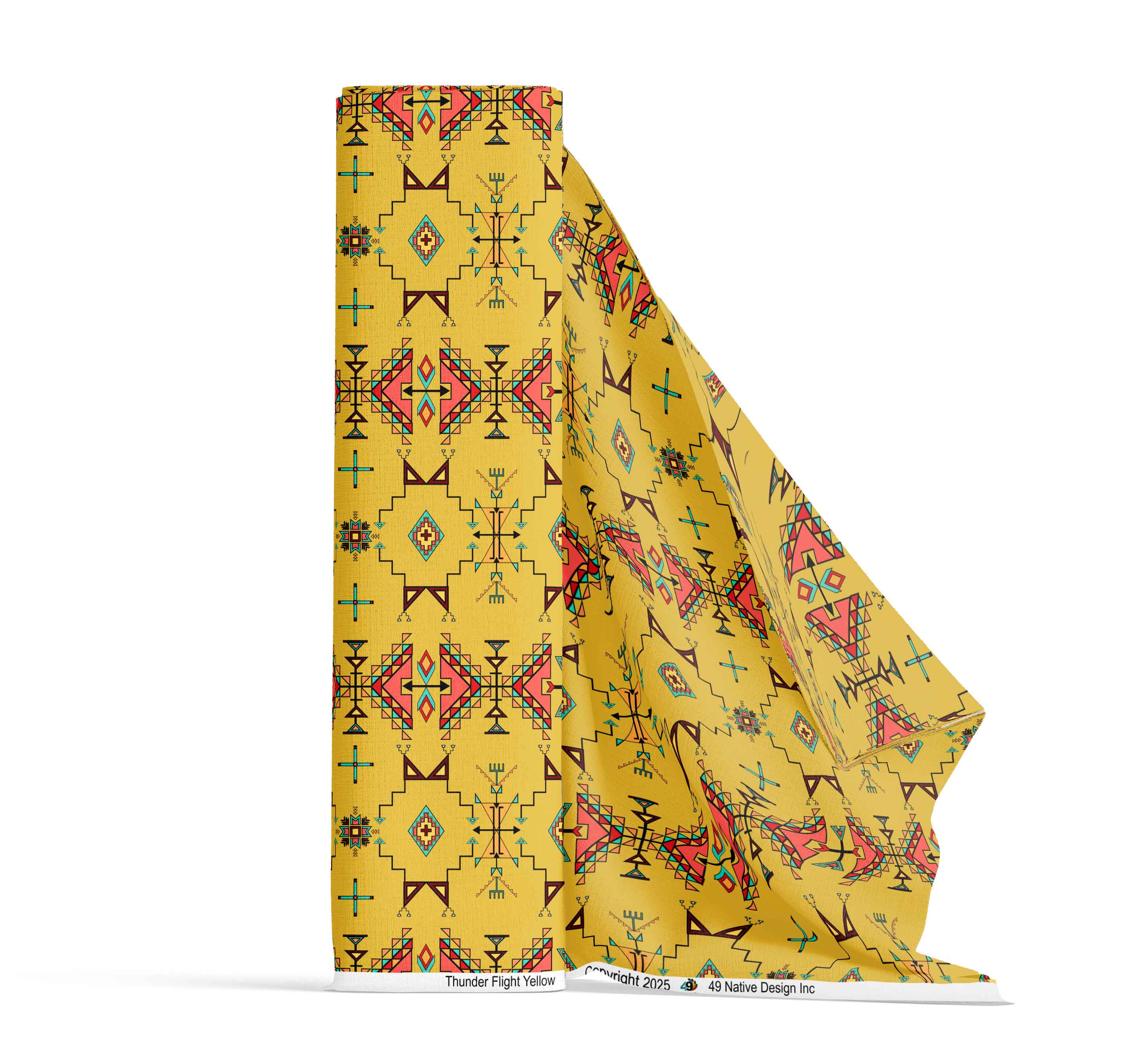 Thunder Flight Yellow Cotton Poplin