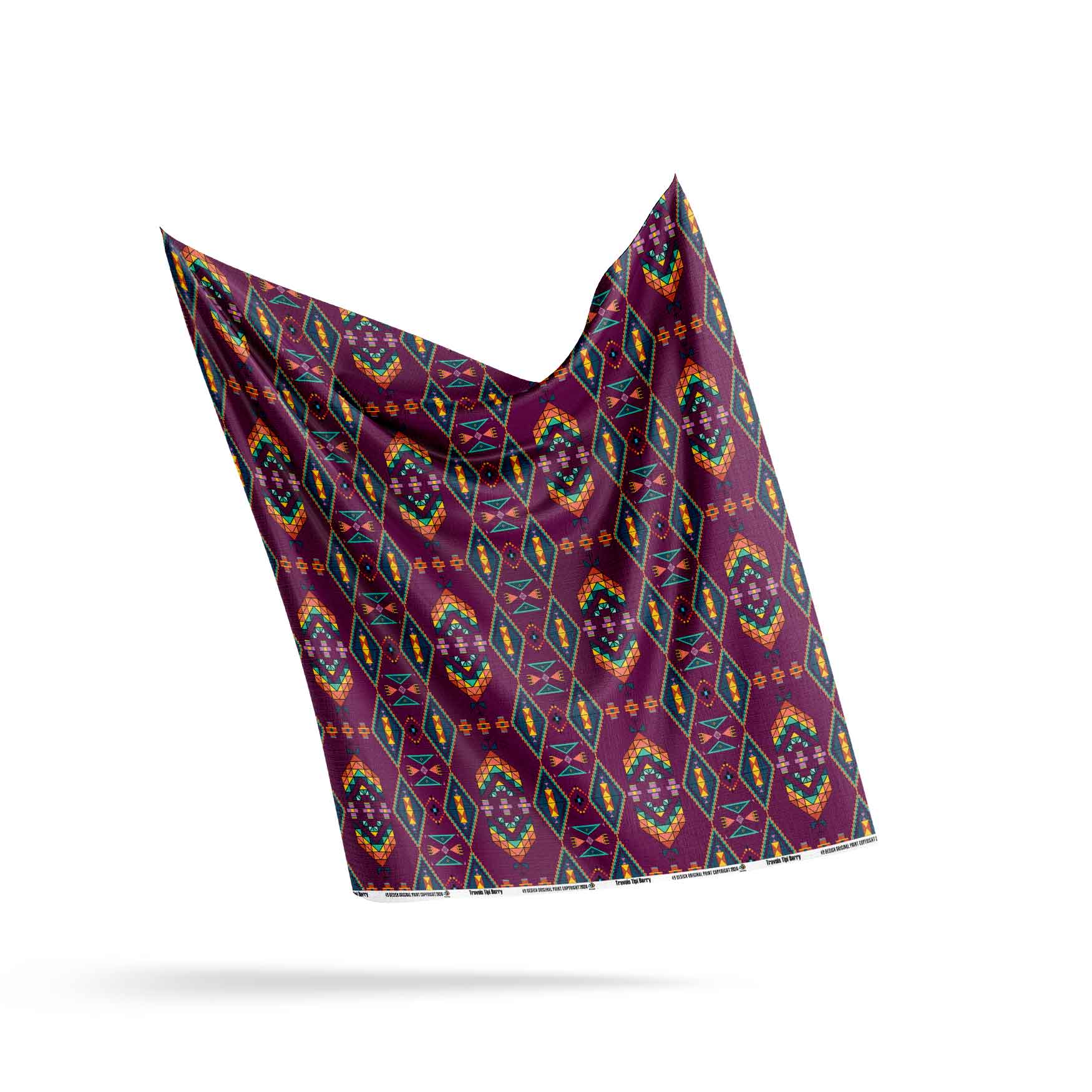 Travois Tipi Berry Cotton Fabric