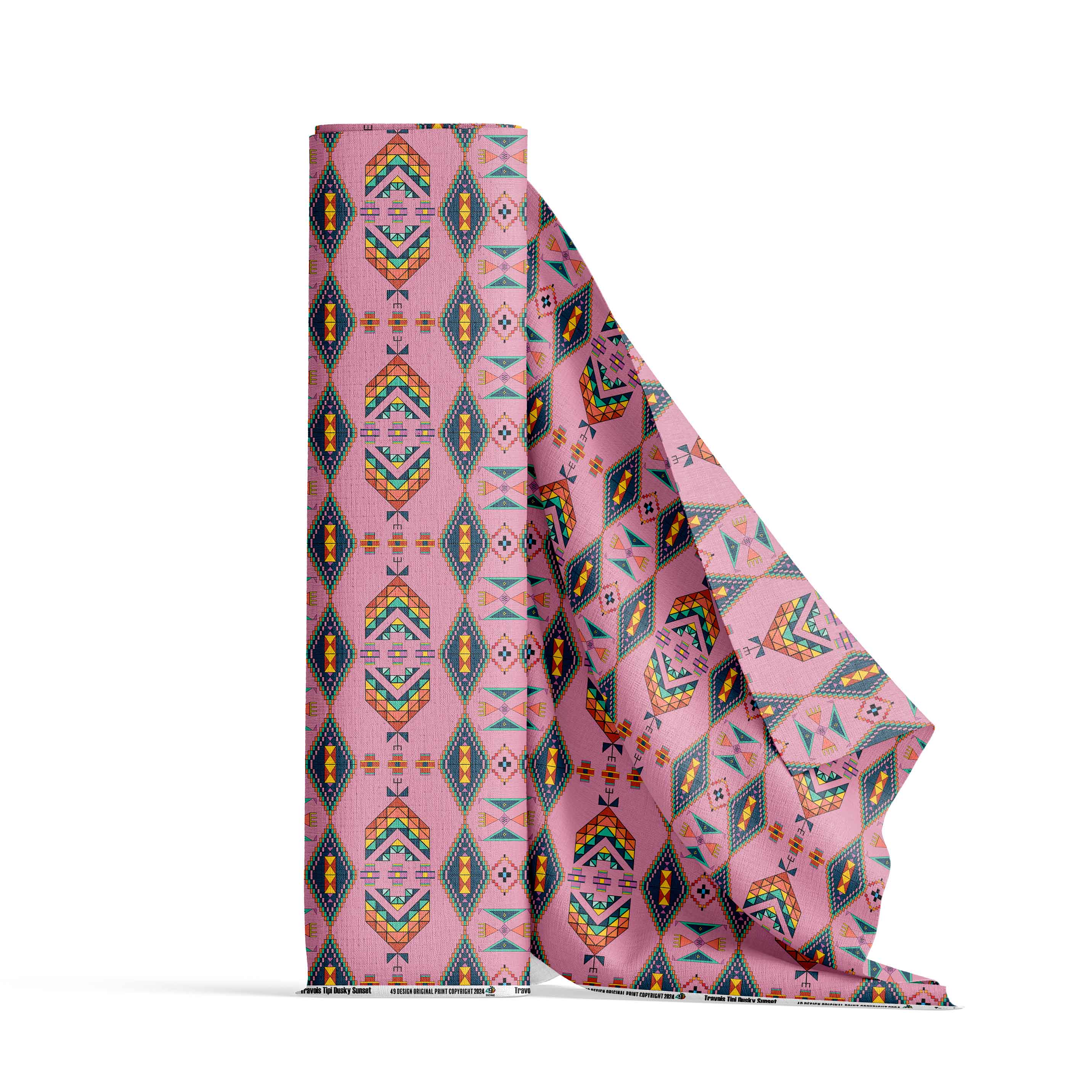 Travois Tipi Dusky Sunset Cotton Fabric